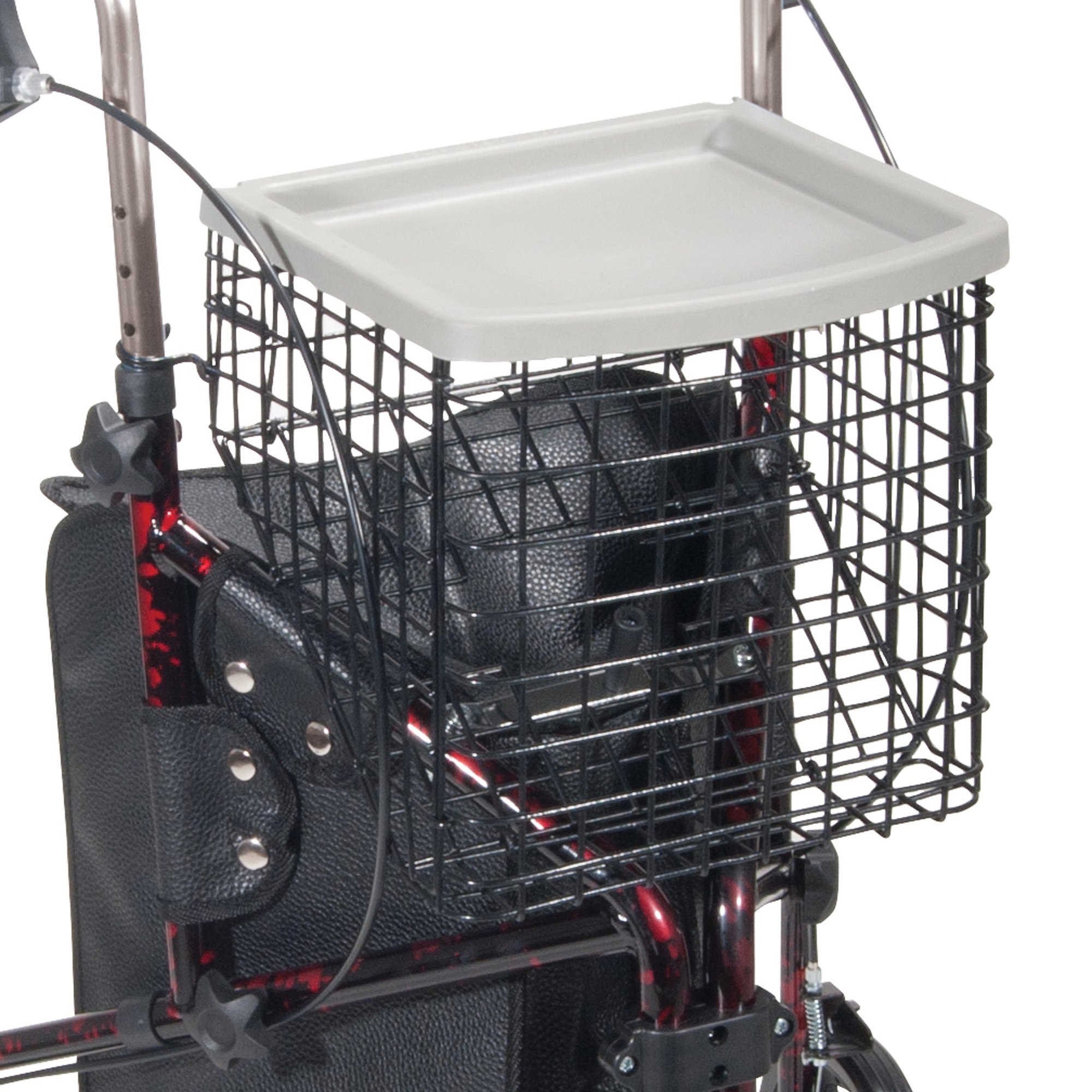 drive™ Deluxe 3 Wheel Rollator, Red - Image 2