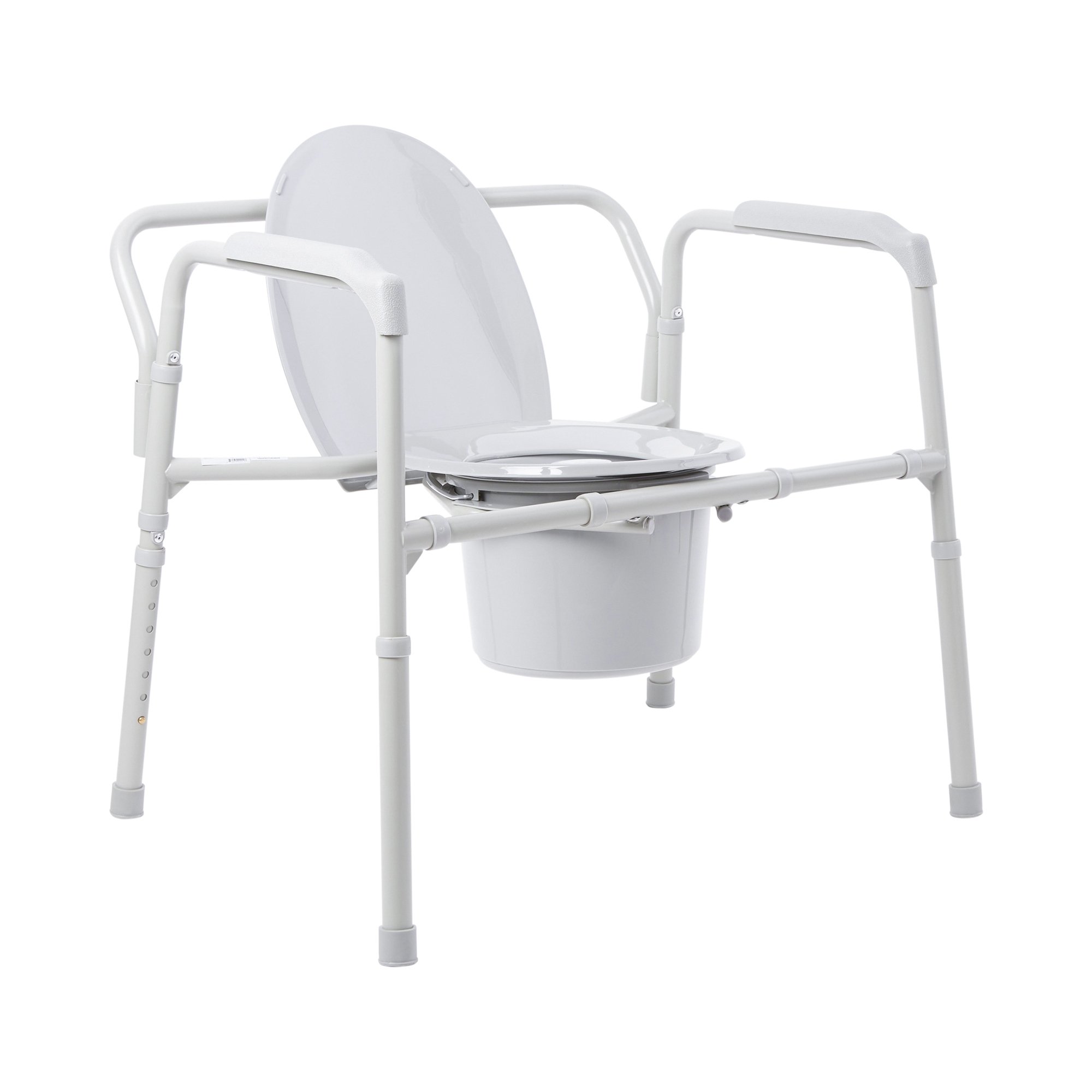 McKesson Fixed Arm Steel Folding Commode Chair, 15.5 - 22 Inch