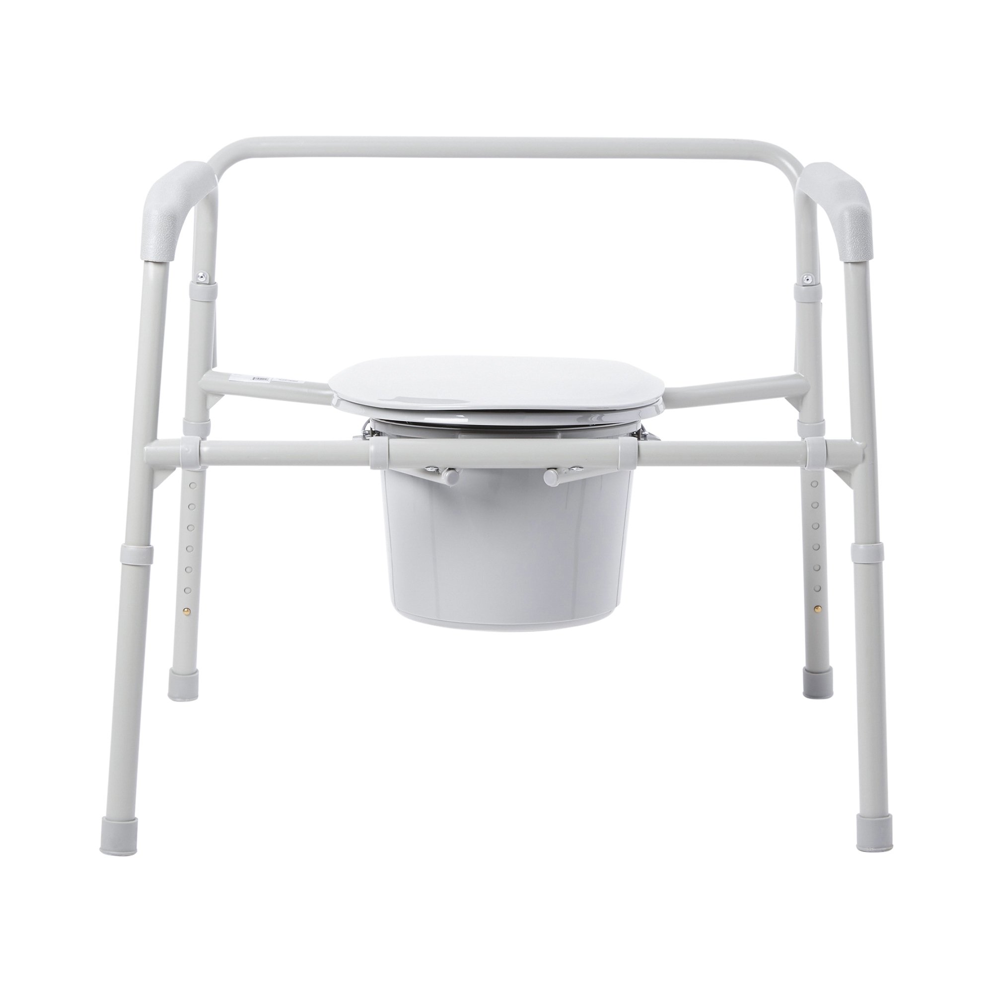 McKesson Fixed Arm Steel Folding Commode Chair, 15.5 - 22 Inch - Image 2
