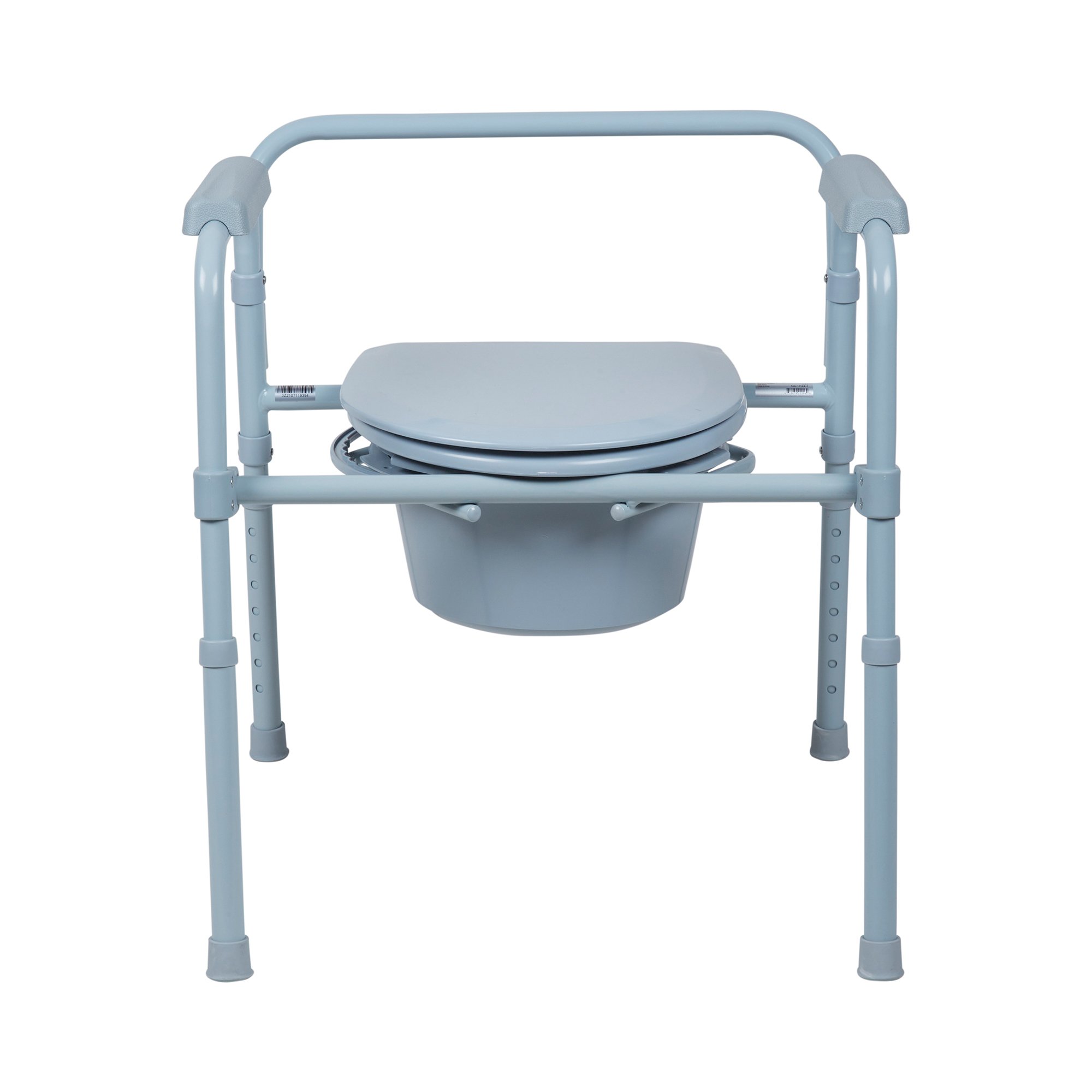McKesson Folding Fixed Arm Steel Commode Chair - Image 2