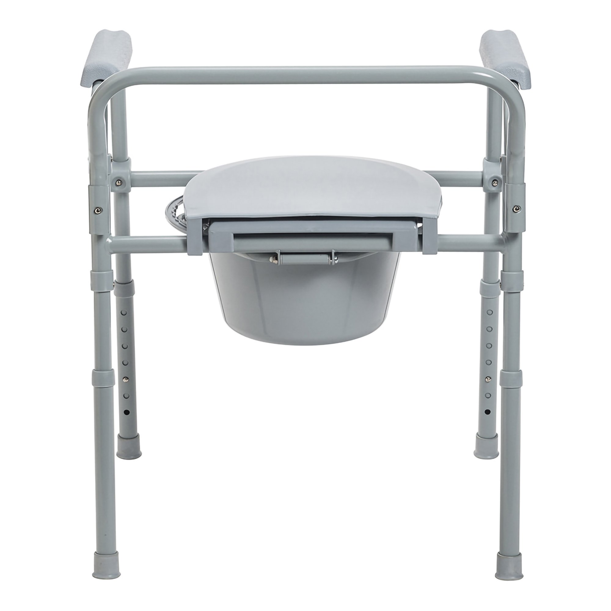 McKesson Folding Fixed Arm Steel Commode Chair - Image 3