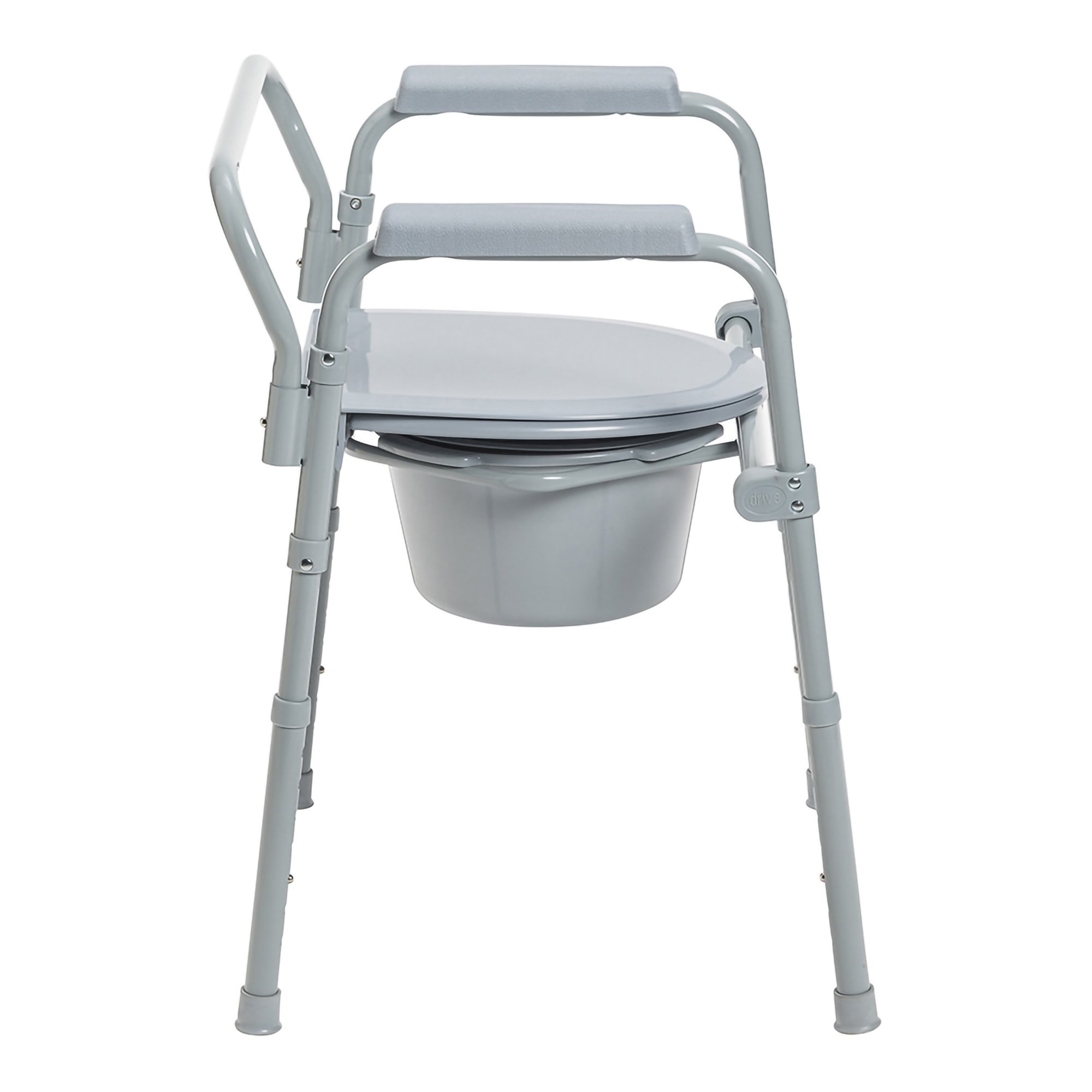 McKesson Folding Fixed Arm Steel Commode Chair - Image 4