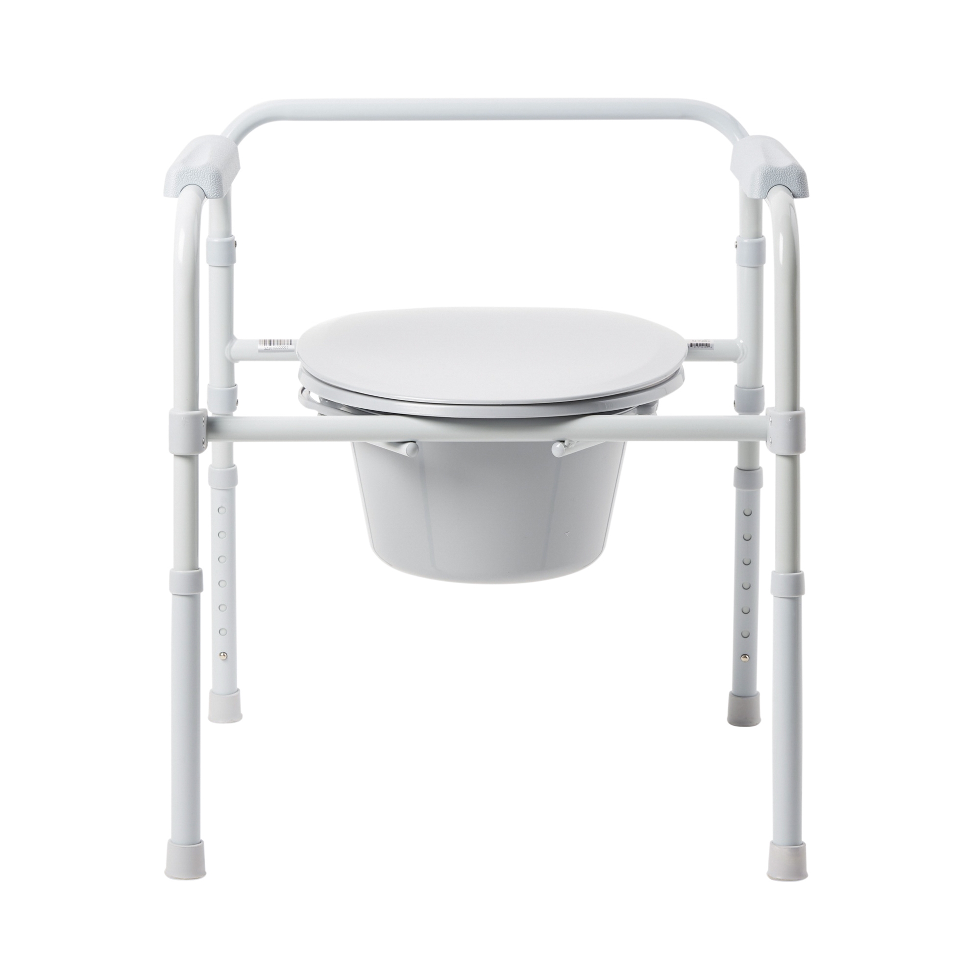 McKesson Folding Fixed Arm Steel Commode Chair, 15½ - 21¾ Inch
