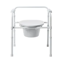 McKesson Folding Fixed Arm Steel Commode Chair, 15½ - 21¾ Inch