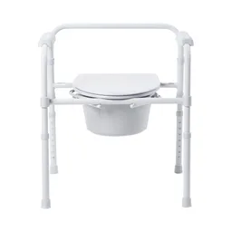 McKesson Folding Fixed Arm Steel Commode Chair, 16-2/3 - 22½ Inch Height