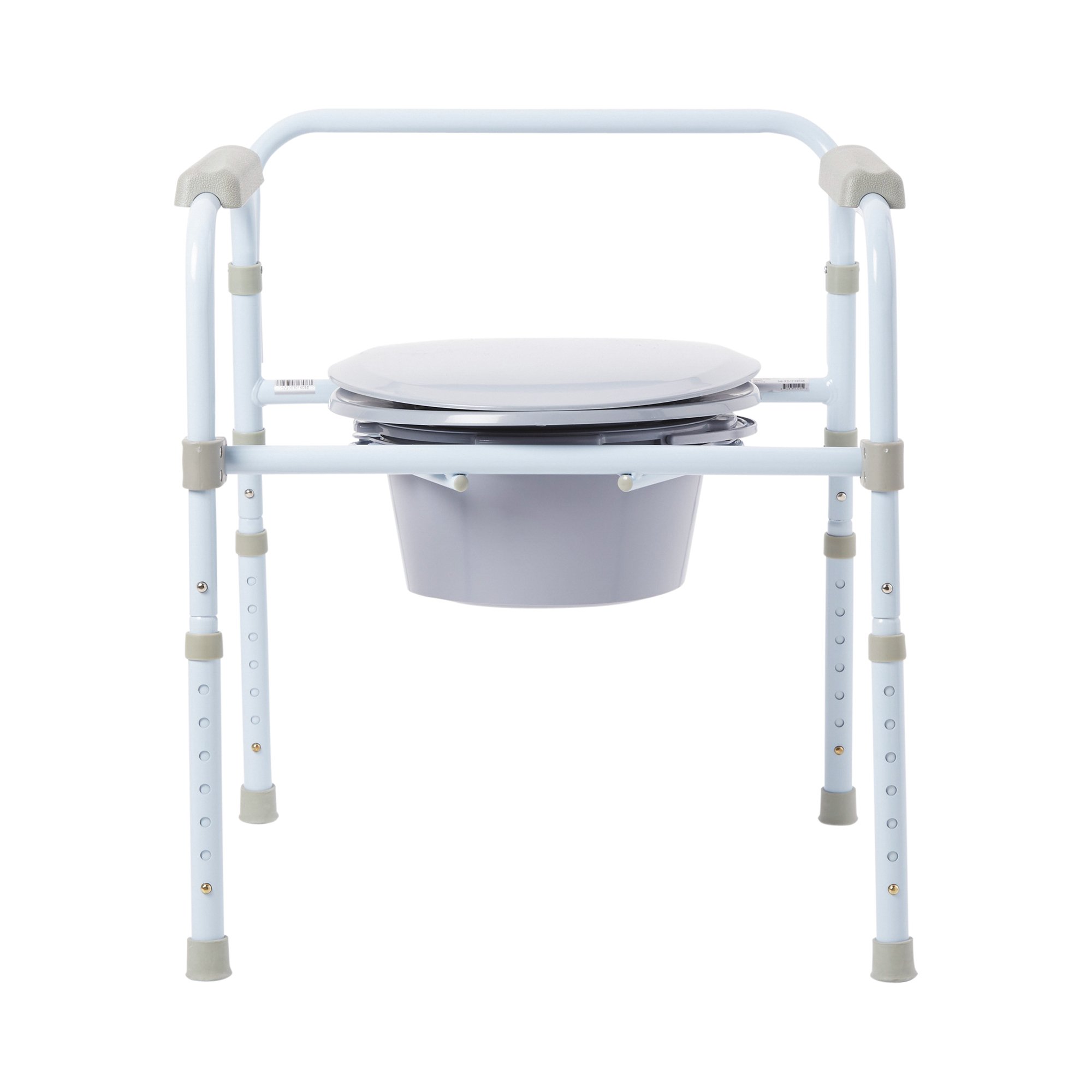 McKesson Folding, Fixed Arm, Steel Commode Chair, 17 - 23 Inch - Image 2