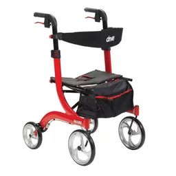 drive™ Nitro Four-Wheel Rollator, Red