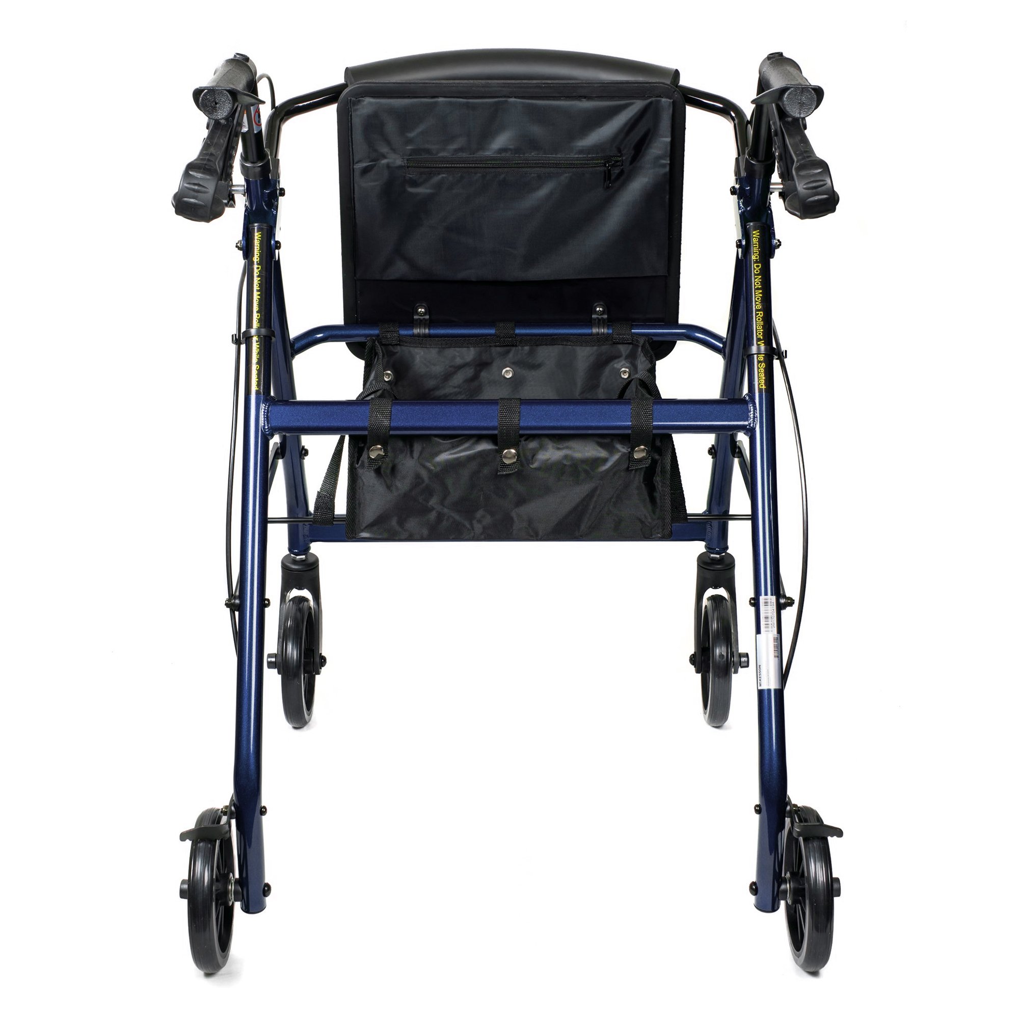 McKesson Blue Four-Wheel Rollator, 33 to 38 Inch Handle Height - Image 2
