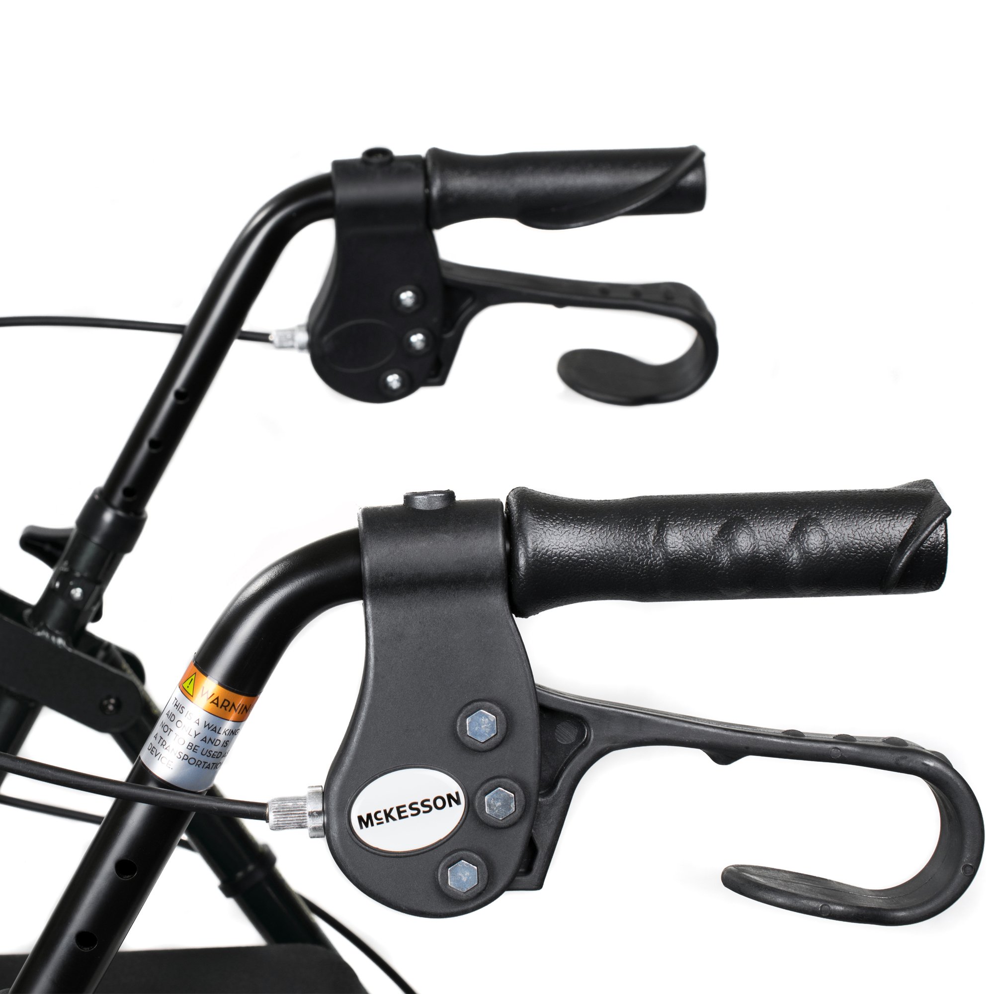 McKesson Folding Aluminum Four-Wheel Rollator, Black - Image 3