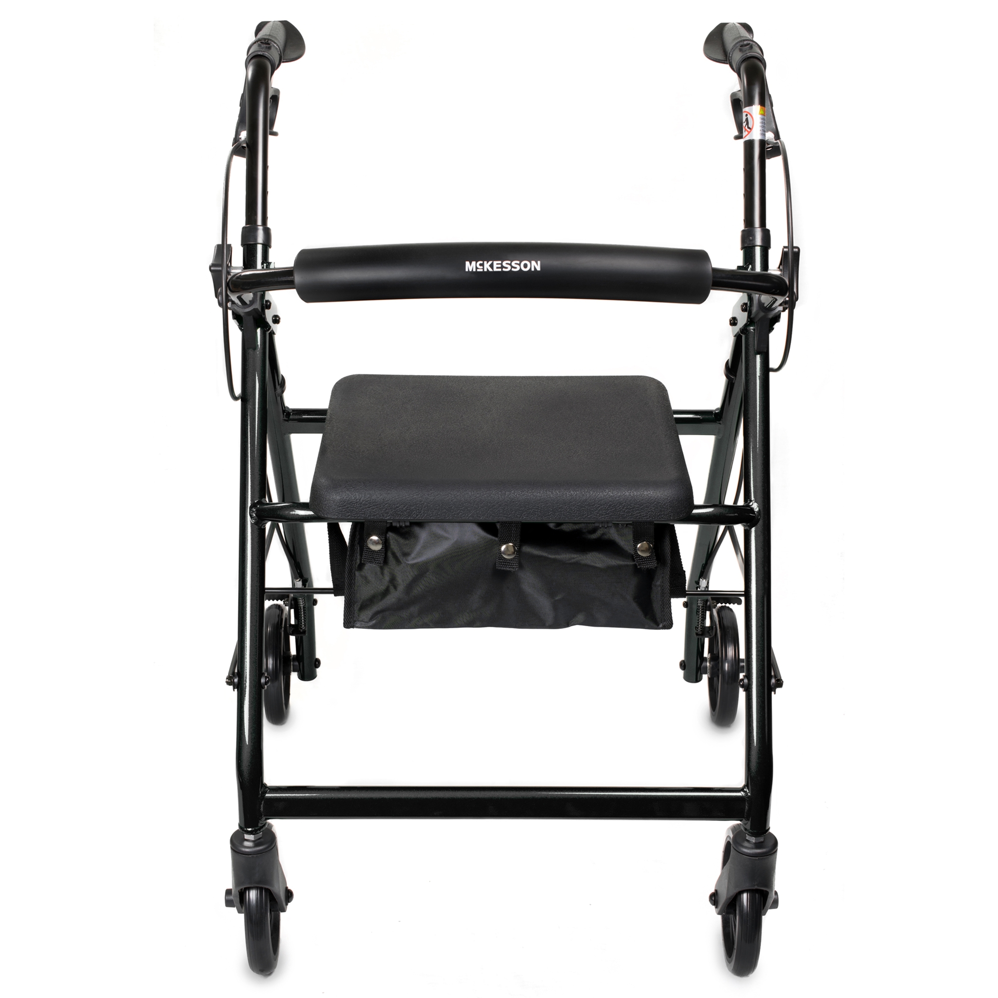 McKesson Folding Aluminum Four-Wheel Rollator, Black - Image 2