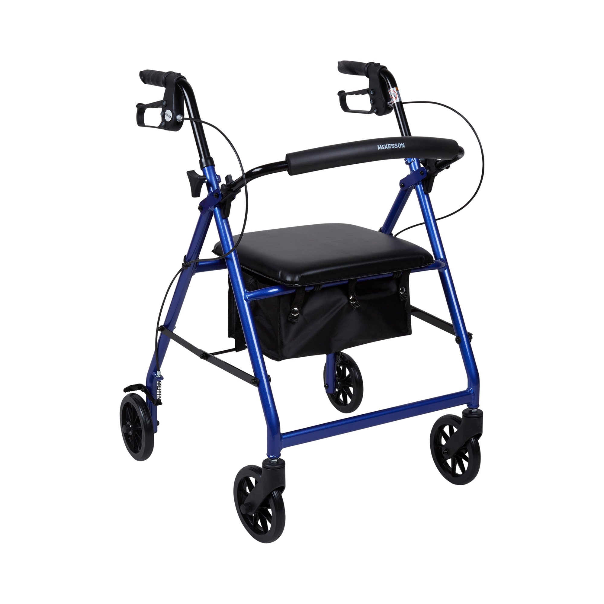 McKesson Folding Aluminum Four-Wheel Rollator, Blue