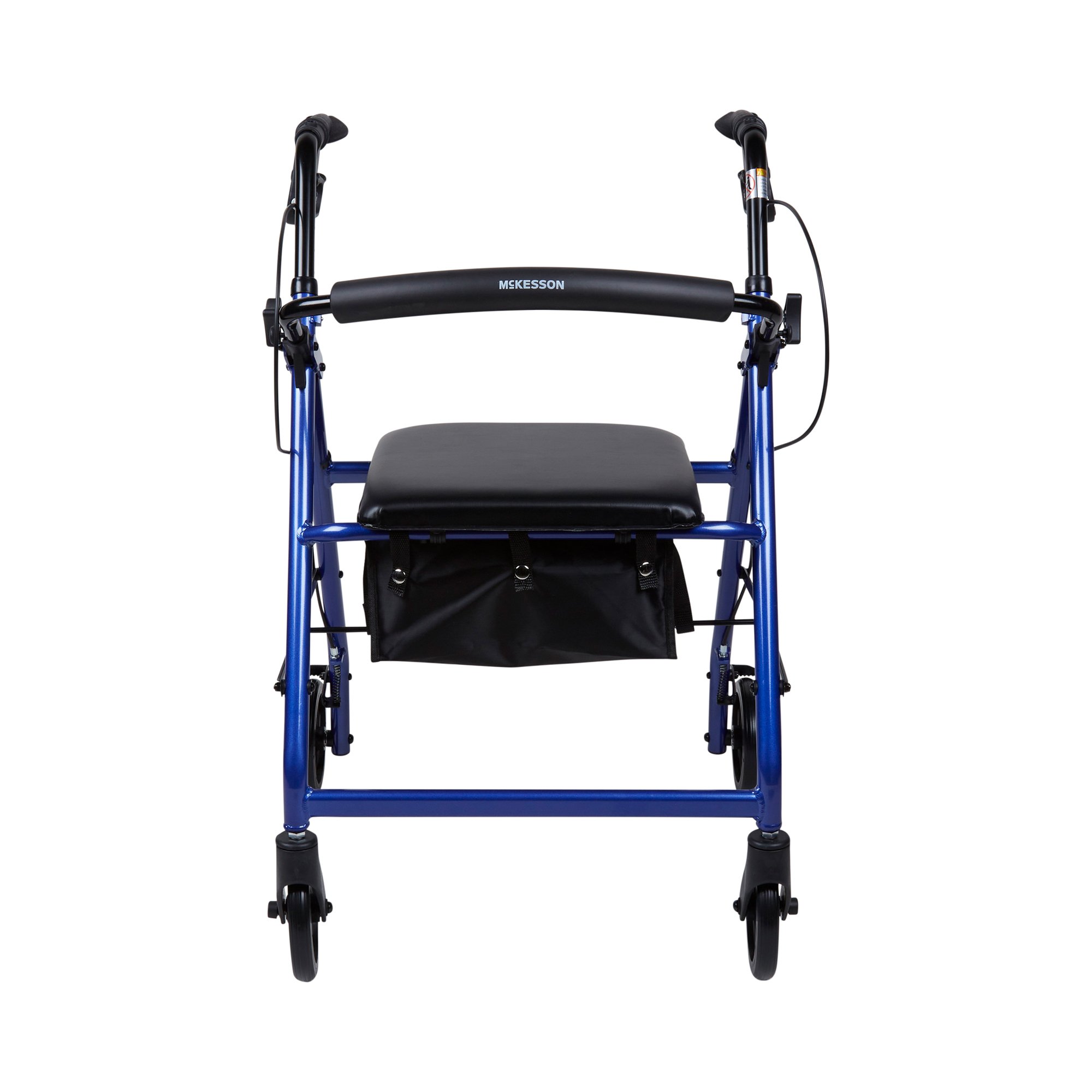 McKesson Folding Aluminum Four-Wheel Rollator, Blue - Image 2