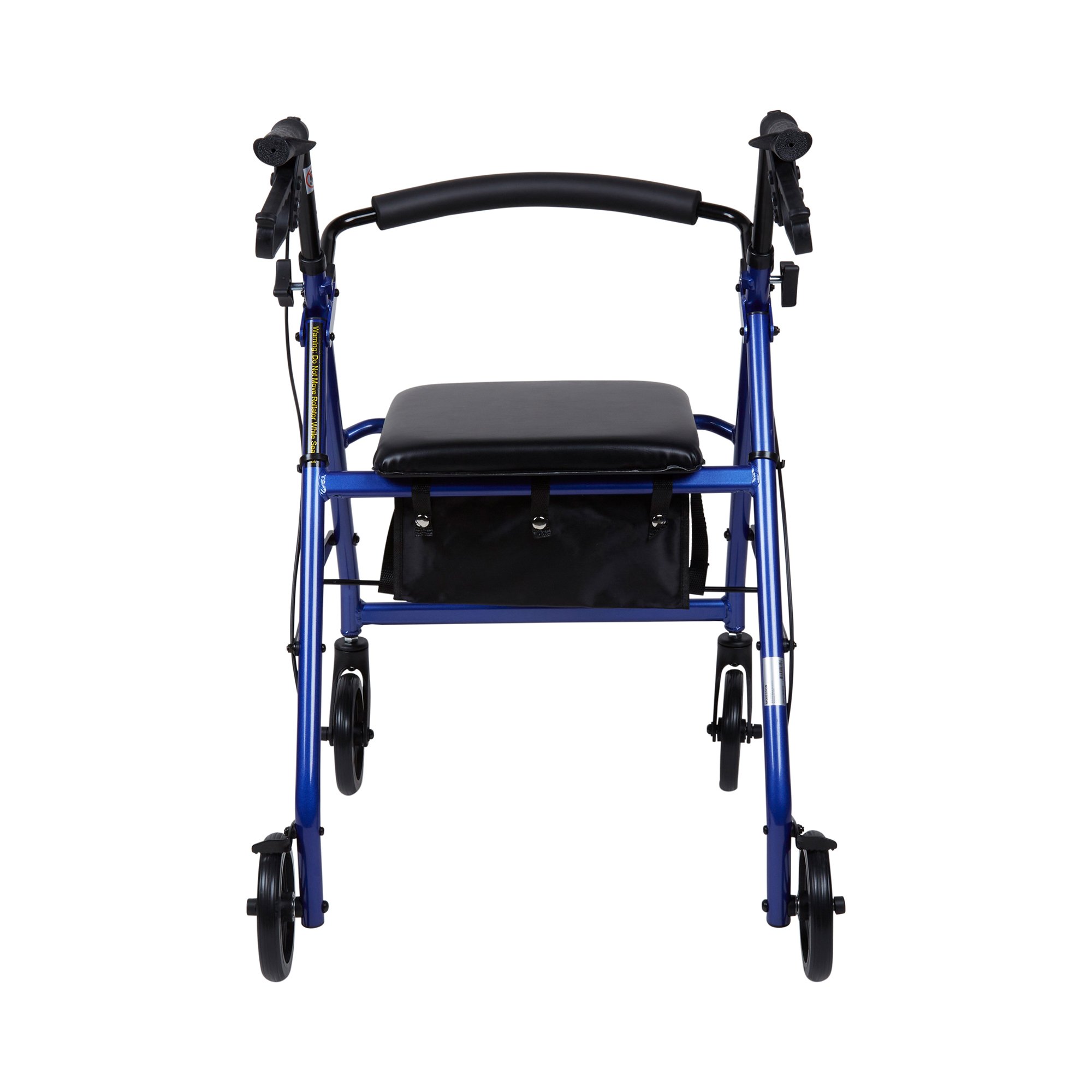 McKesson Folding Aluminum Four-Wheel Rollator, Blue - Image 4
