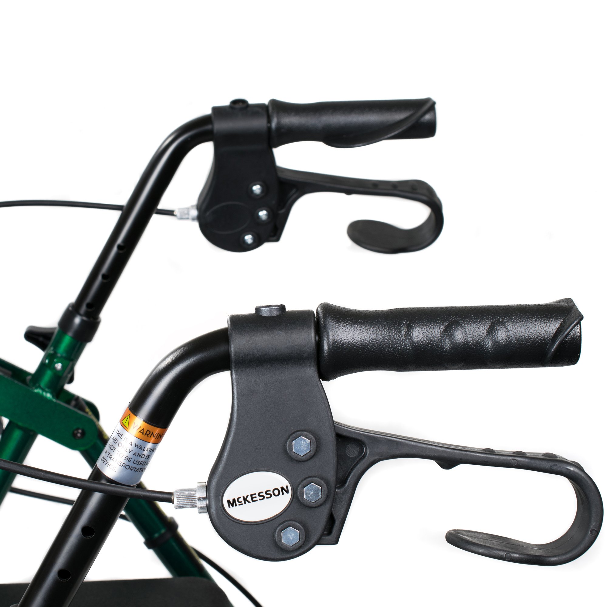 McKesson Folding Aluminum Four-Wheel Rollator, Green - Image 4