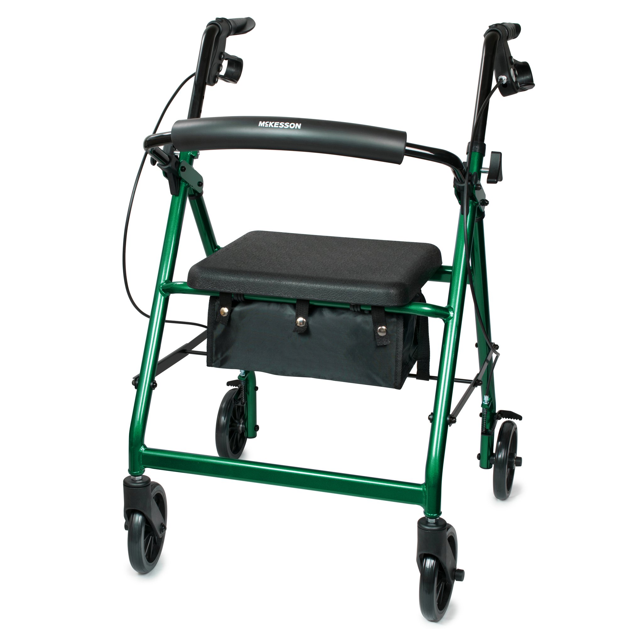 McKesson Folding Aluminum Four-Wheel Rollator, Green - Image 3