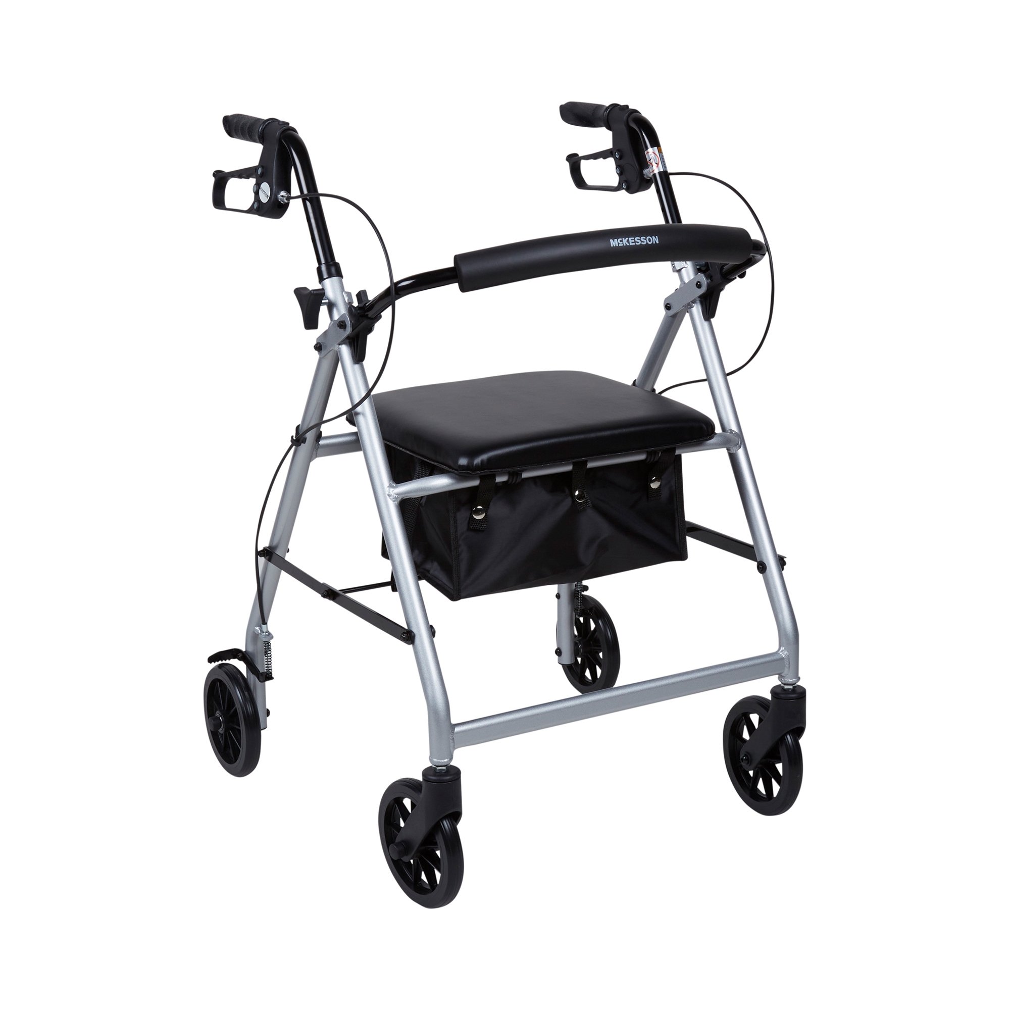 McKesson Folding Aluminum Four-Wheel Rollator, Silver