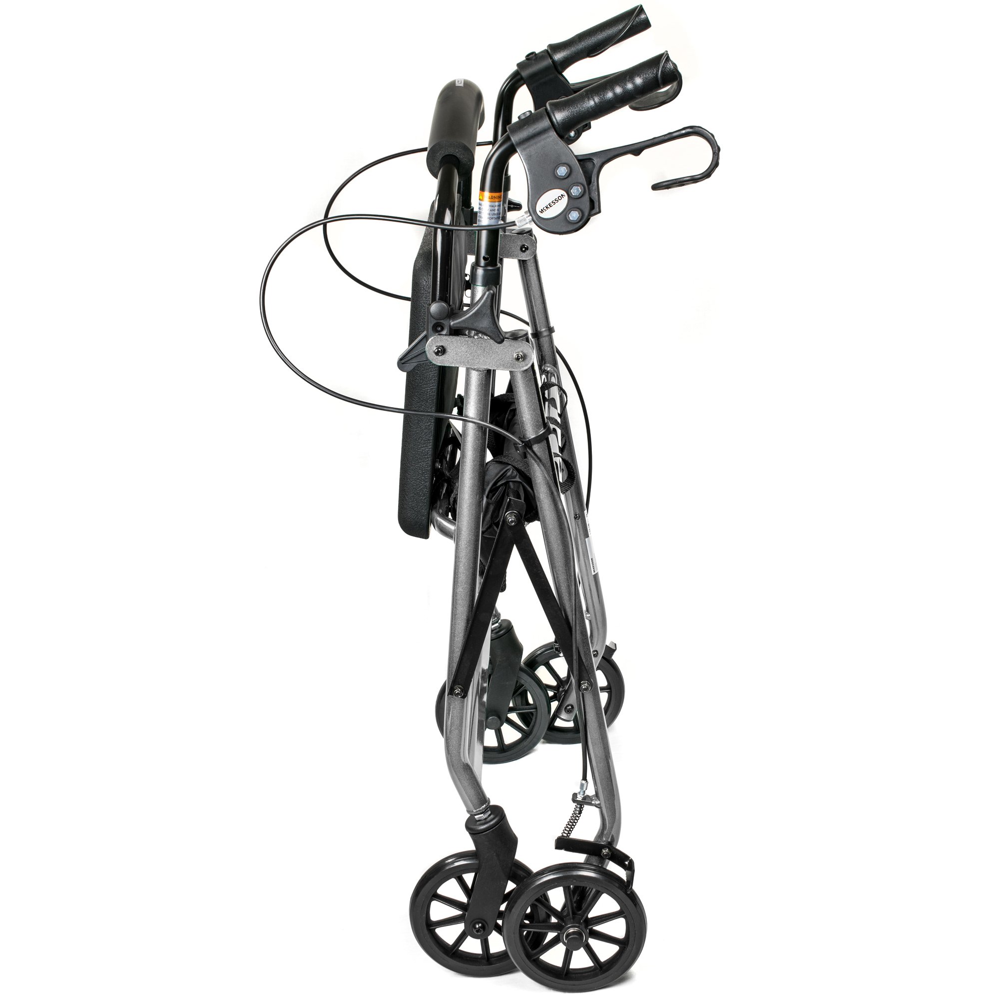 McKesson Folding Aluminum Four-Wheel Rollator, Silver - Image 4