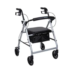 McKesson Folding Aluminum Four-Wheel Rollator, Silver