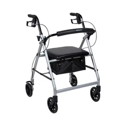McKesson Folding Aluminum Four-Wheel Rollator, Silver