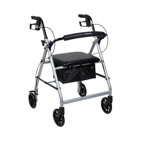 McKesson Folding Aluminum Four-Wheel Rollator, Silver