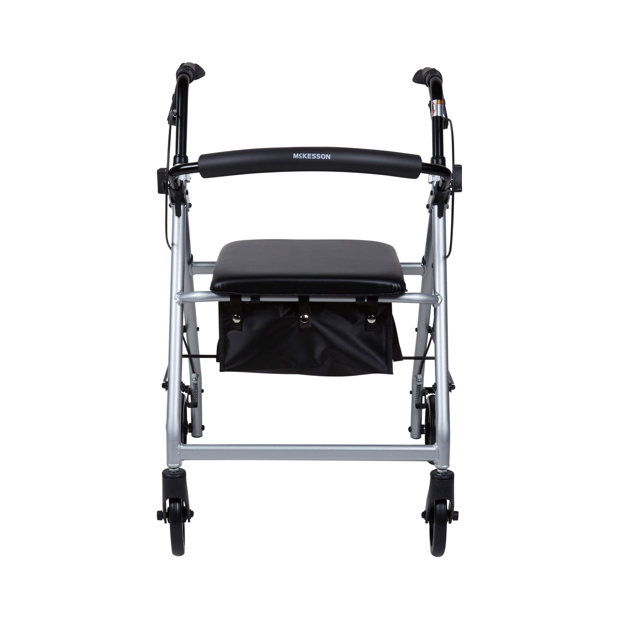 McKesson Folding Aluminum Four-Wheel Rollator, Silver - Image 2