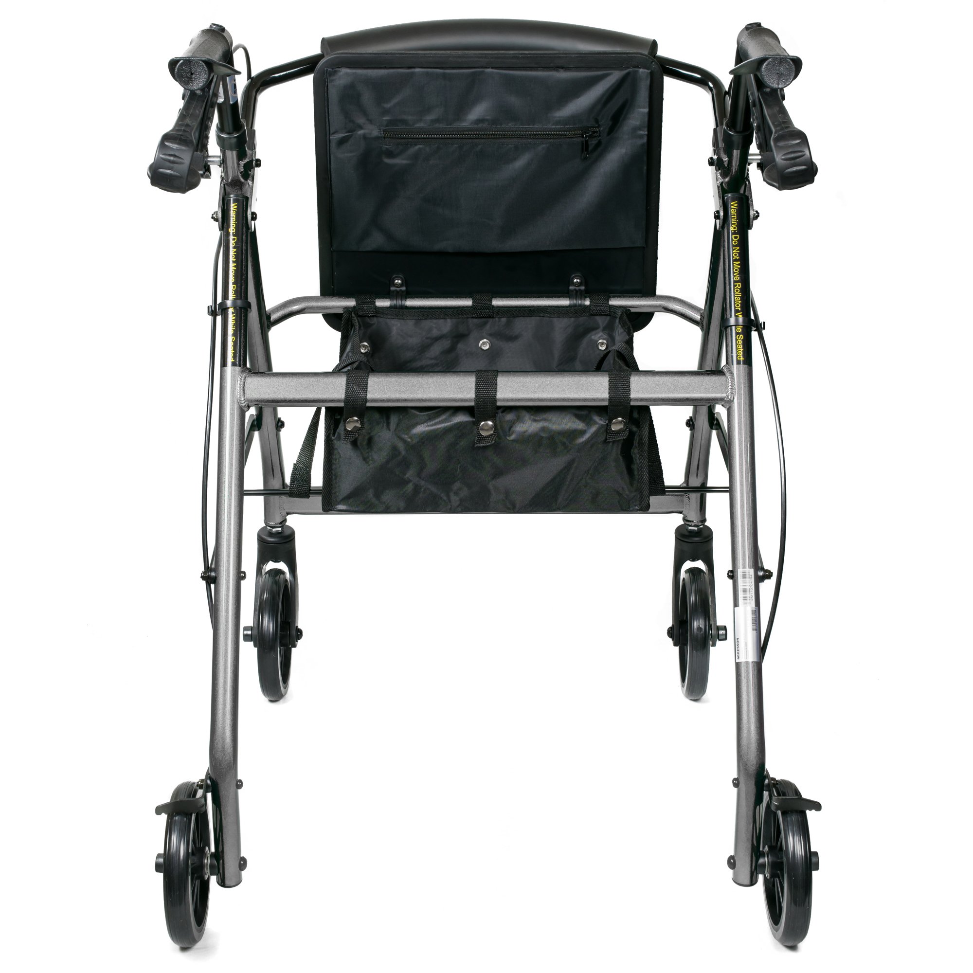 McKesson Folding Aluminum Four-Wheel Rollator, Silver - Image 3