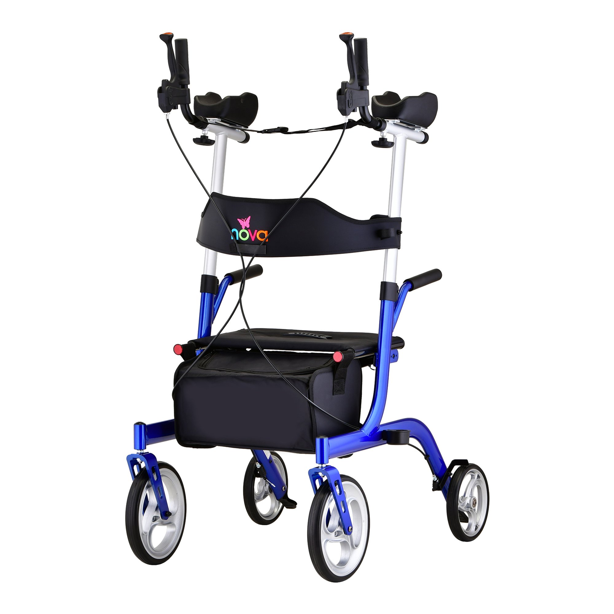 Phoenix Rise Up Four-Wheel Rollator, Blue Frame