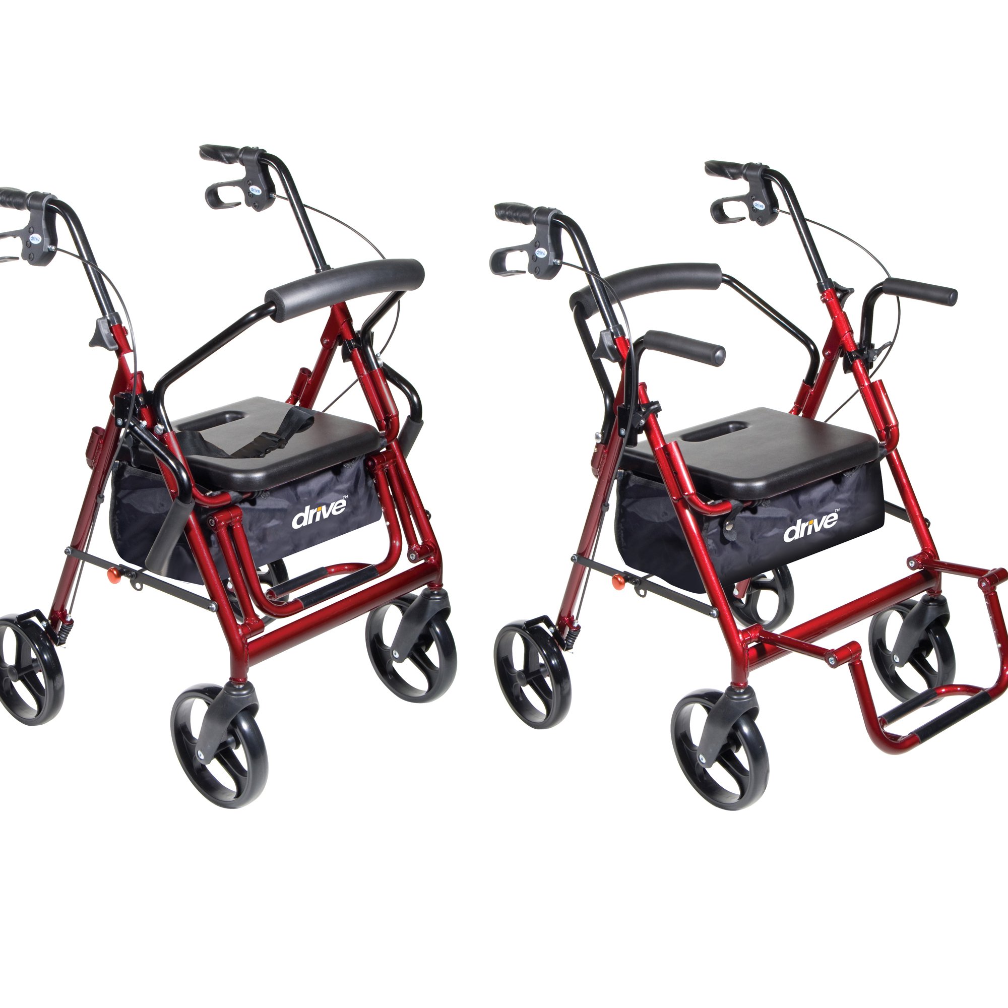 drive™ Duet Four-Wheel Rollator, Burgundy - Image 4