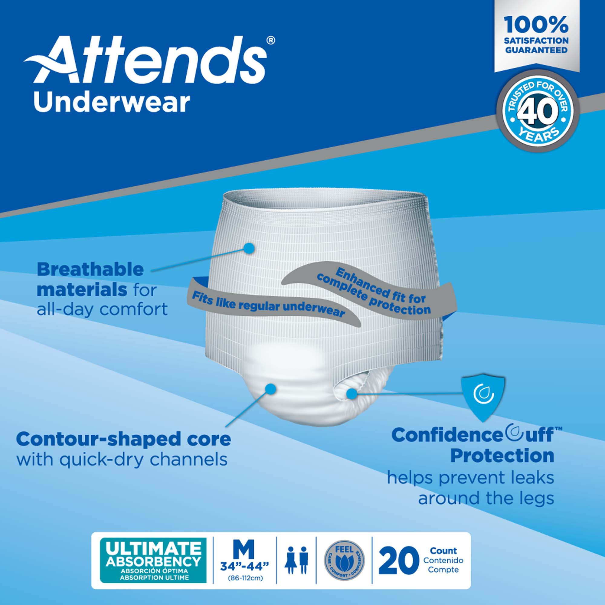 Attends® Advanced Underwear, Medium - Image 8