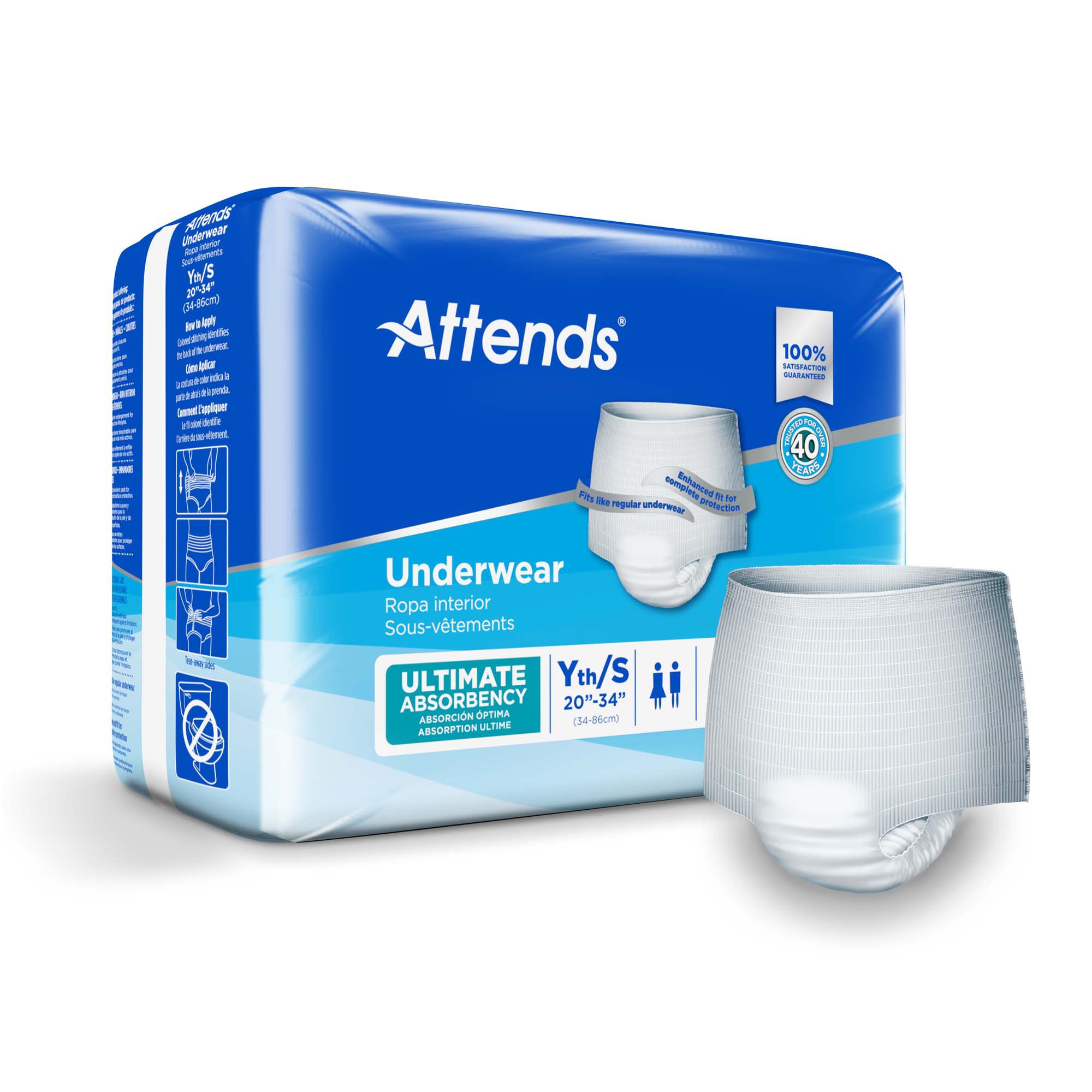 Attends® Advanced Underwear, Youth / Small