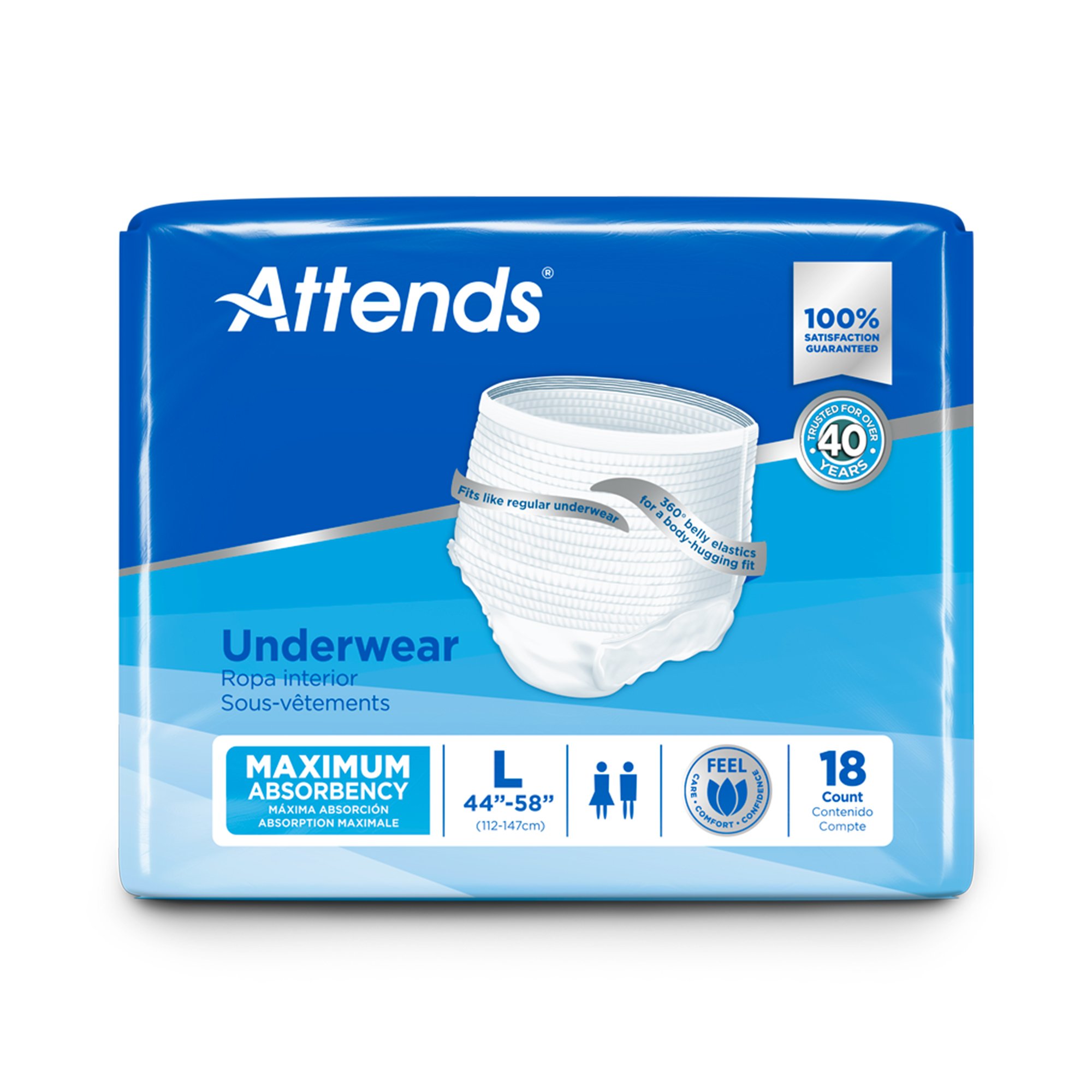 Attends® Care Adult Absorbent Underwear, Heavy Absorbency, Large, White - Image 3