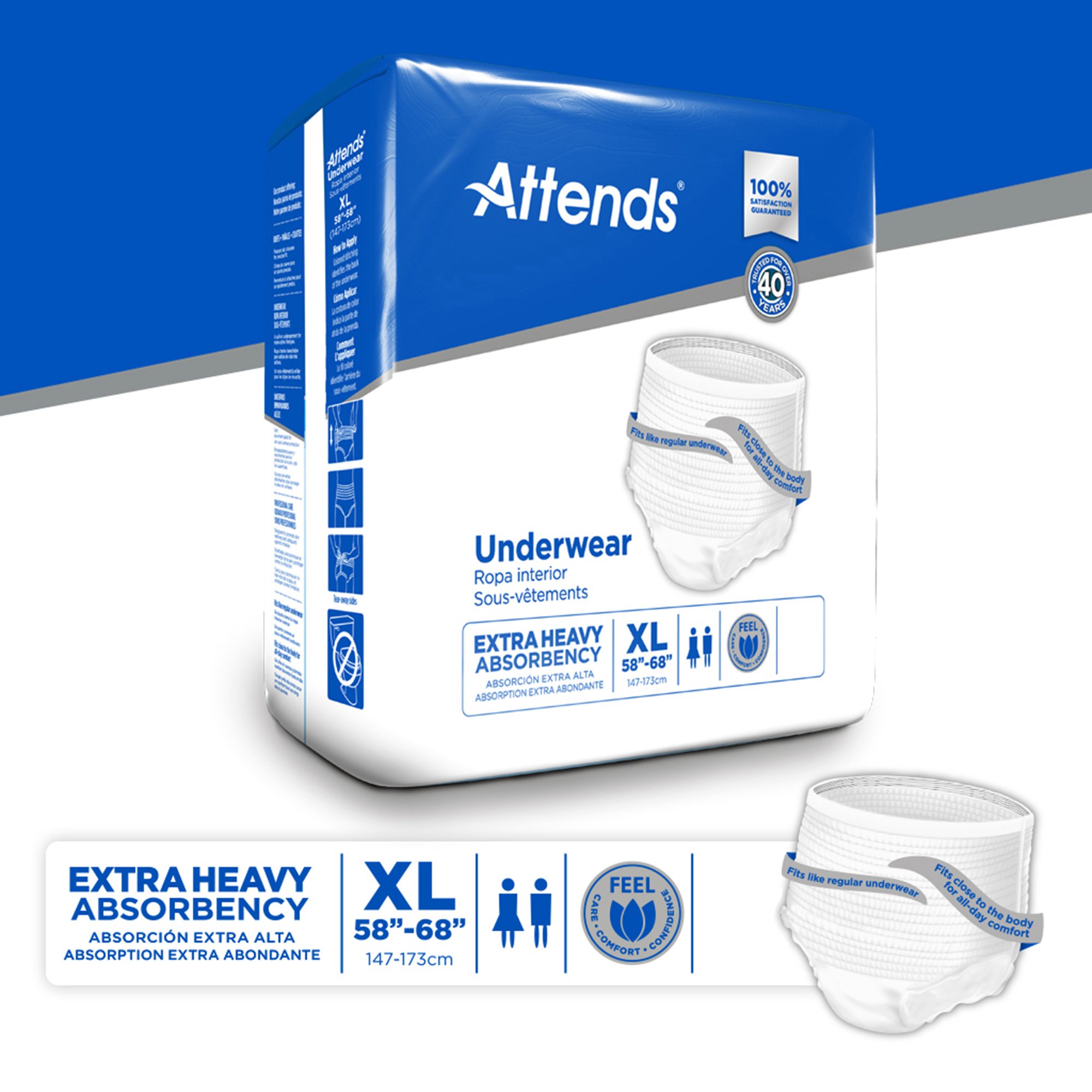 Attends® Care Adult Absorbent Underwear, Heavy Absorbency, X-Large, White - Image 9