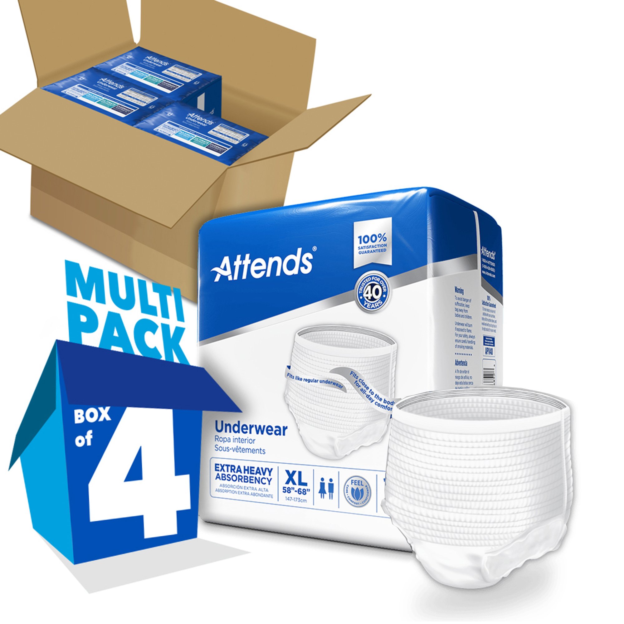 Attends® Care Adult Absorbent Underwear, Heavy Absorbency, X-Large, White - Image 8