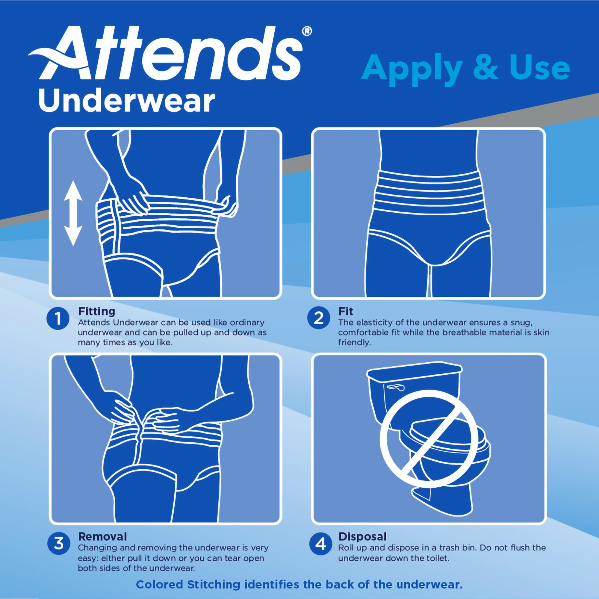 Attends® Care Adult Moderate Absorbent Underwear, Medium, White - Image 4
