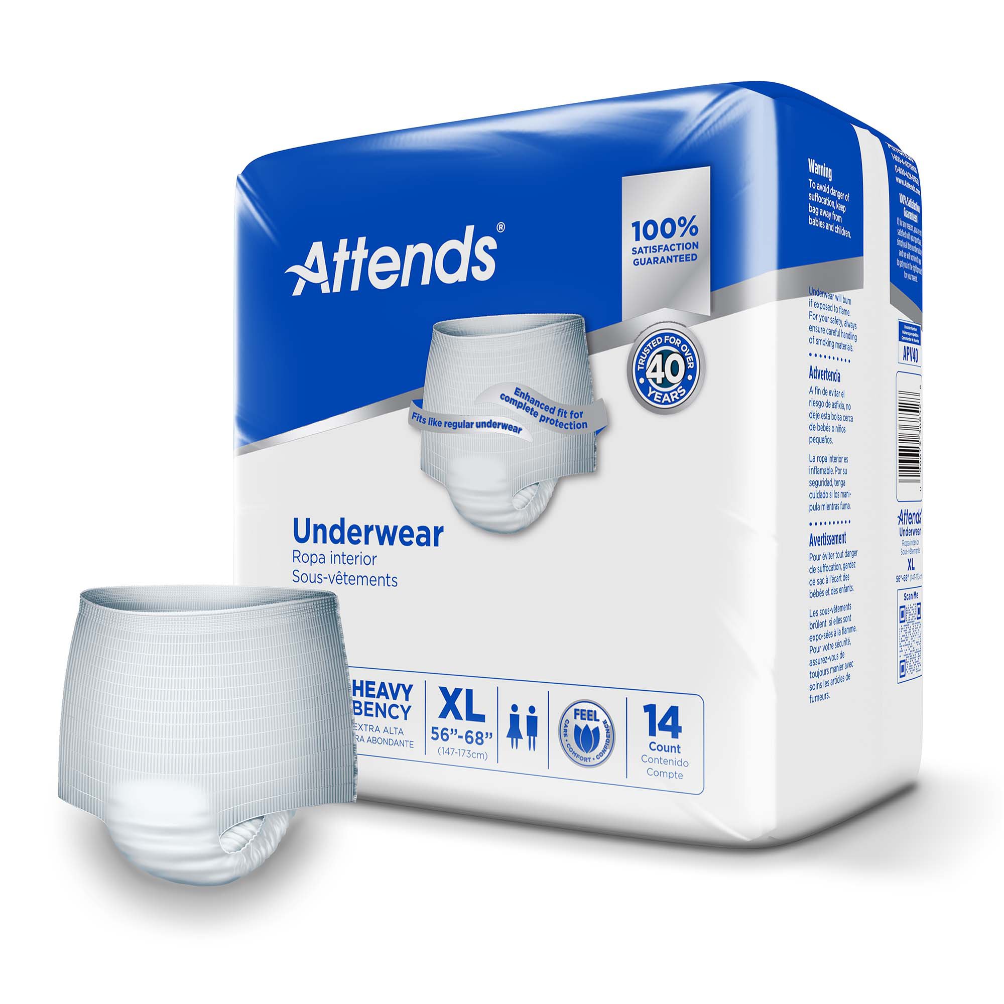 Attends® Care Moderate Absorbent Underwear, Extra Large - Image 2