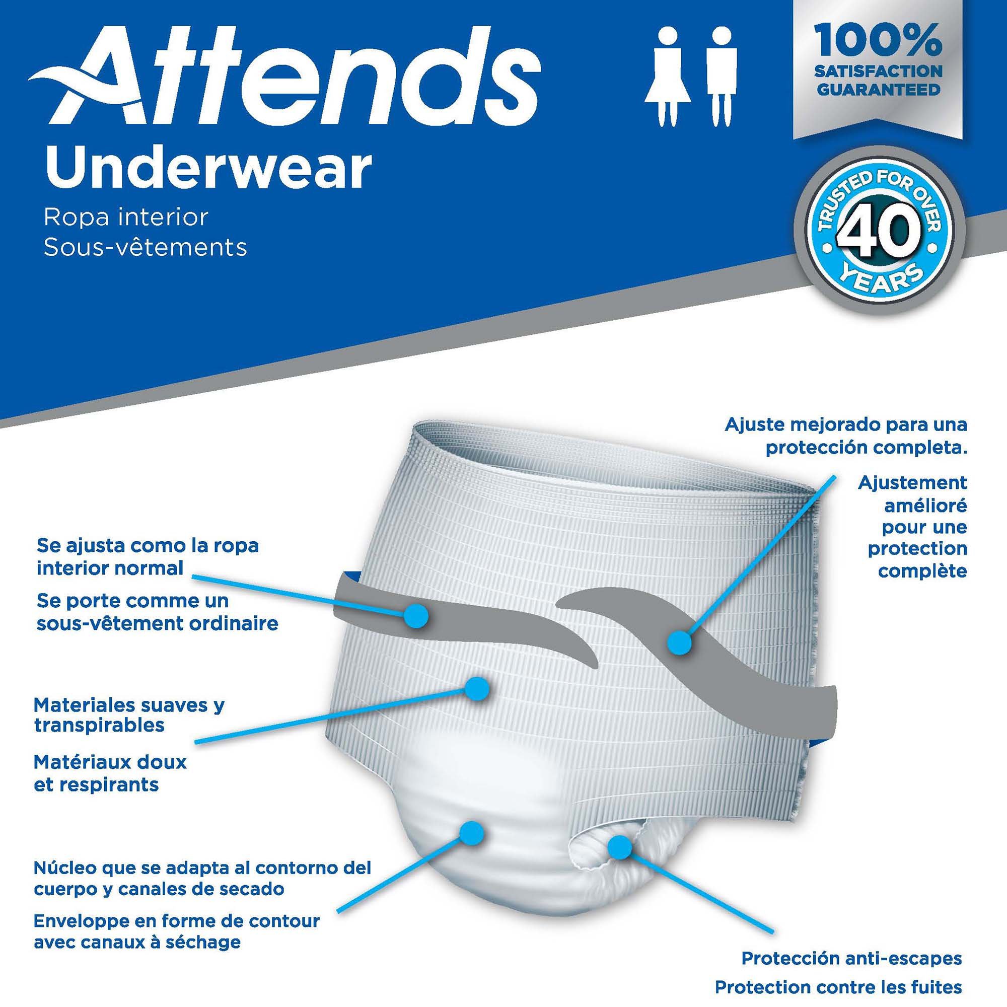 Attends® Care Moderate Absorbent Underwear, Extra Large - Image 6