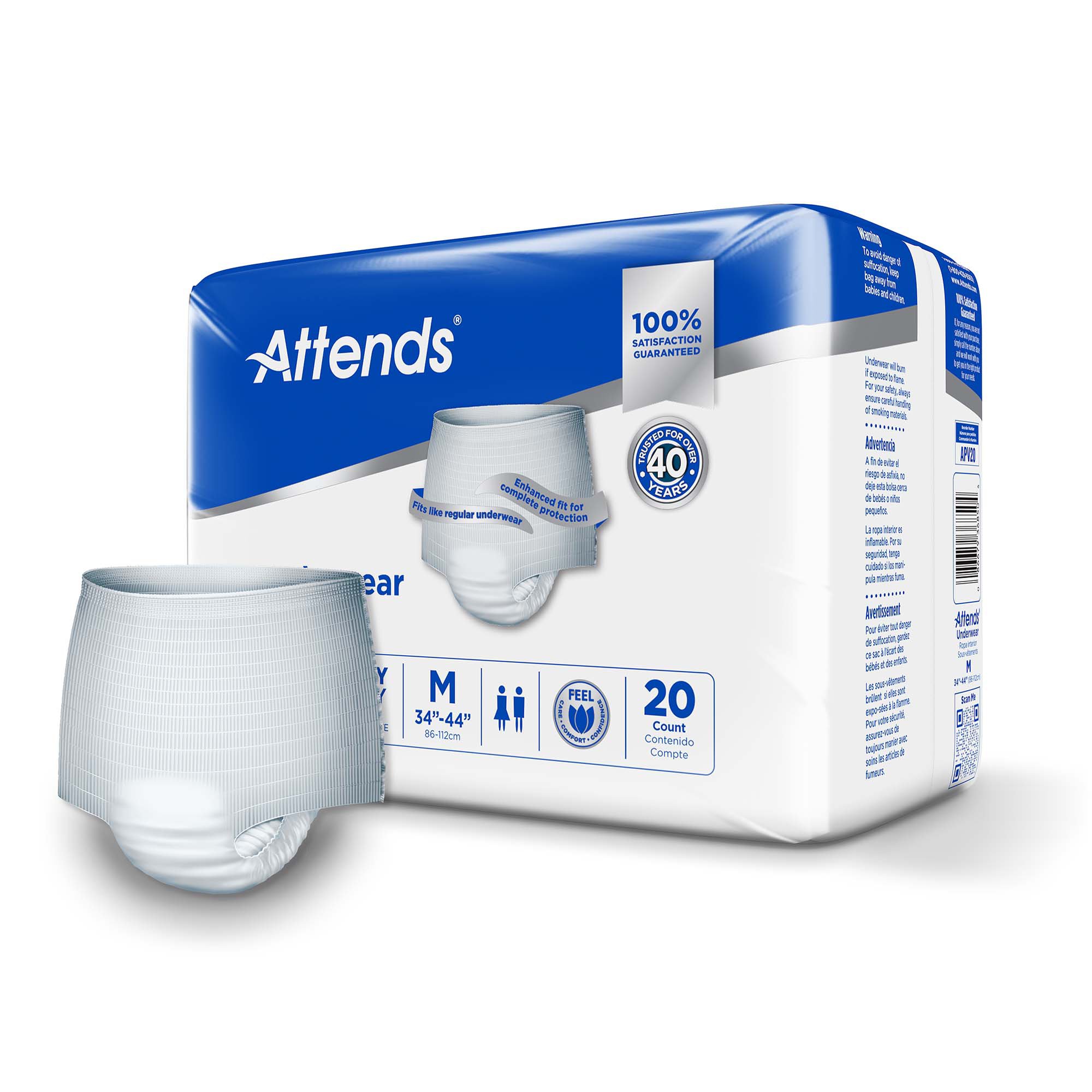 Attends® Care Moderate Absorbent Underwear, Regular - Image 2