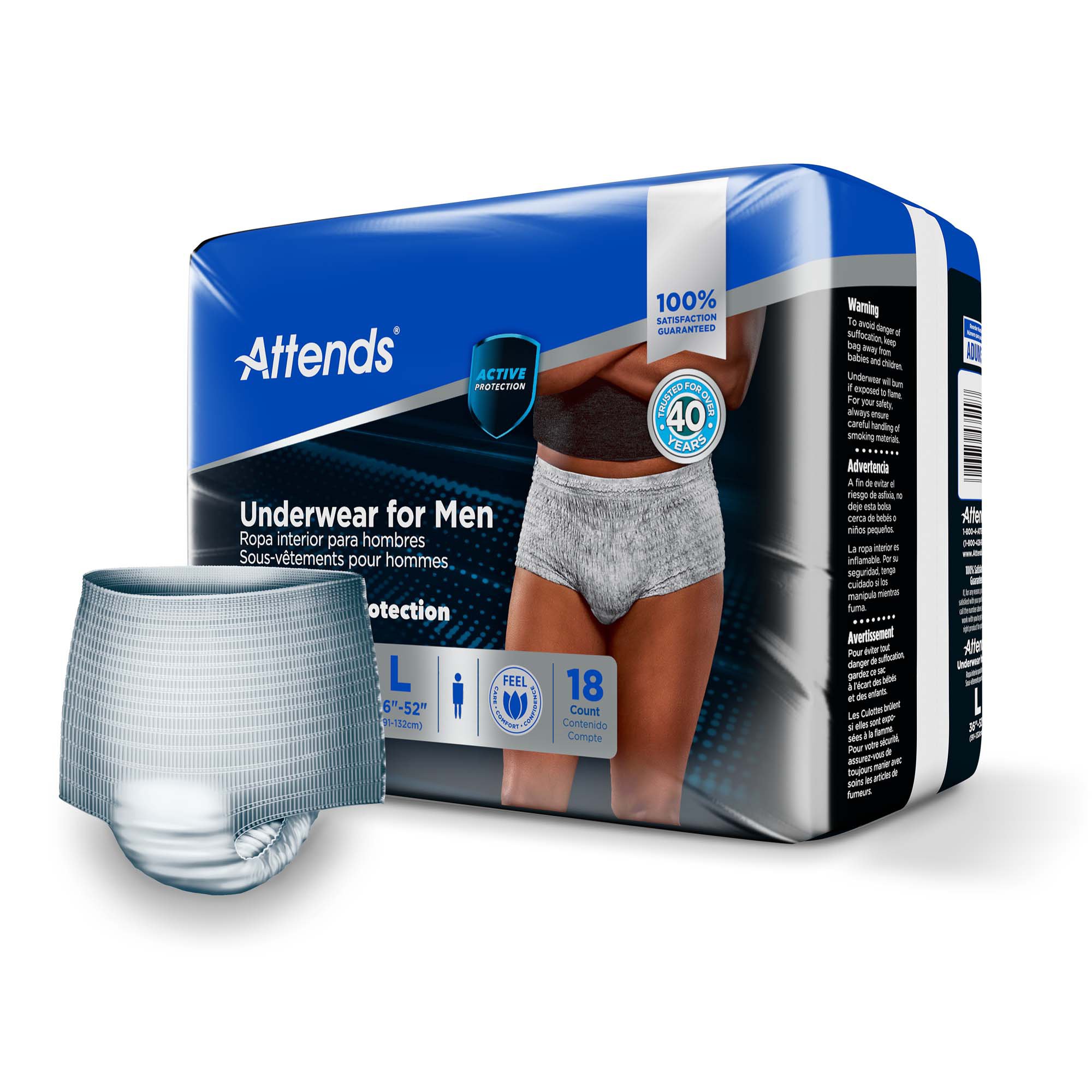 Attends® Discreet Men's Underwear, Level 5, Large - Image 2