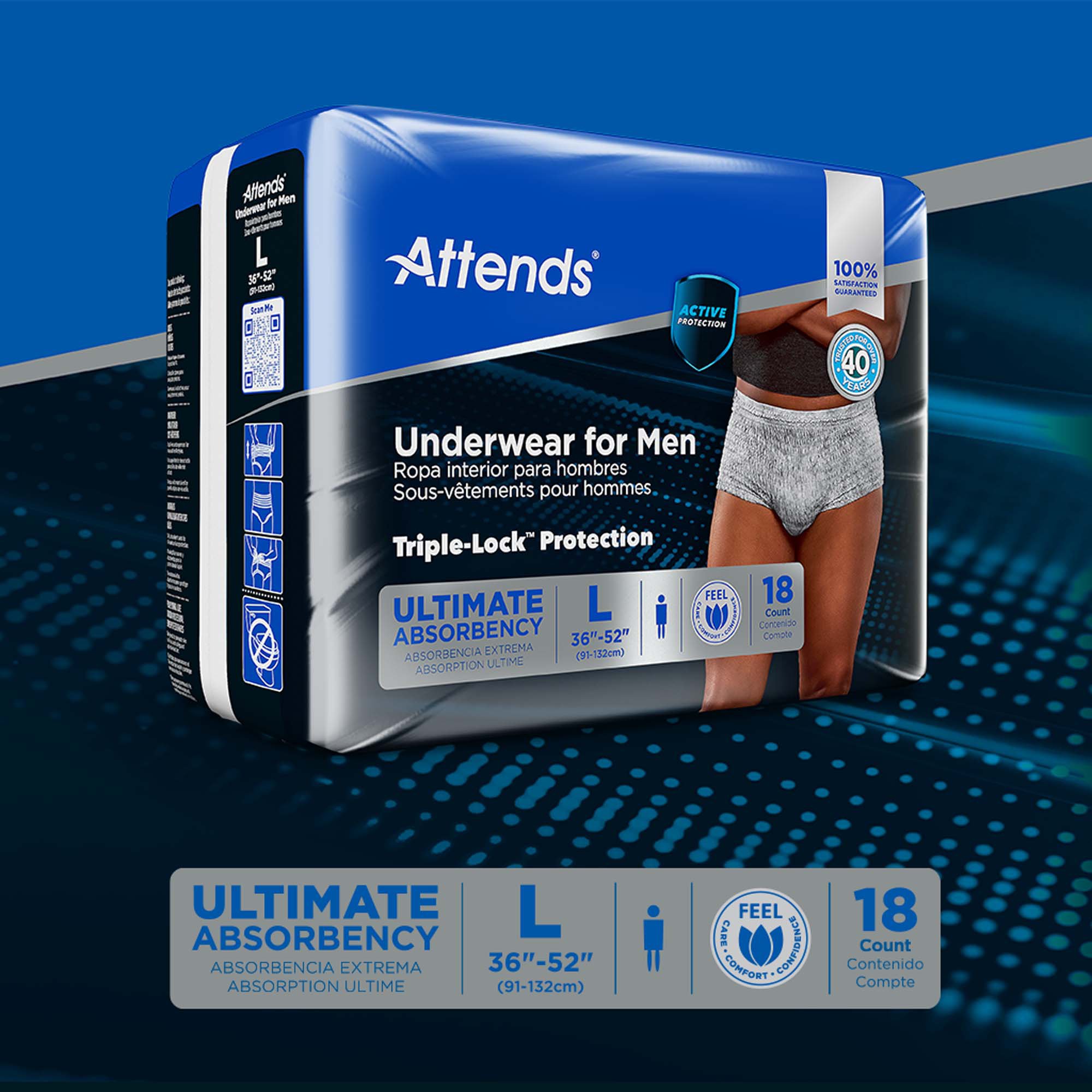 Attends® Discreet Men's Underwear, Level 5, Large - Image 8