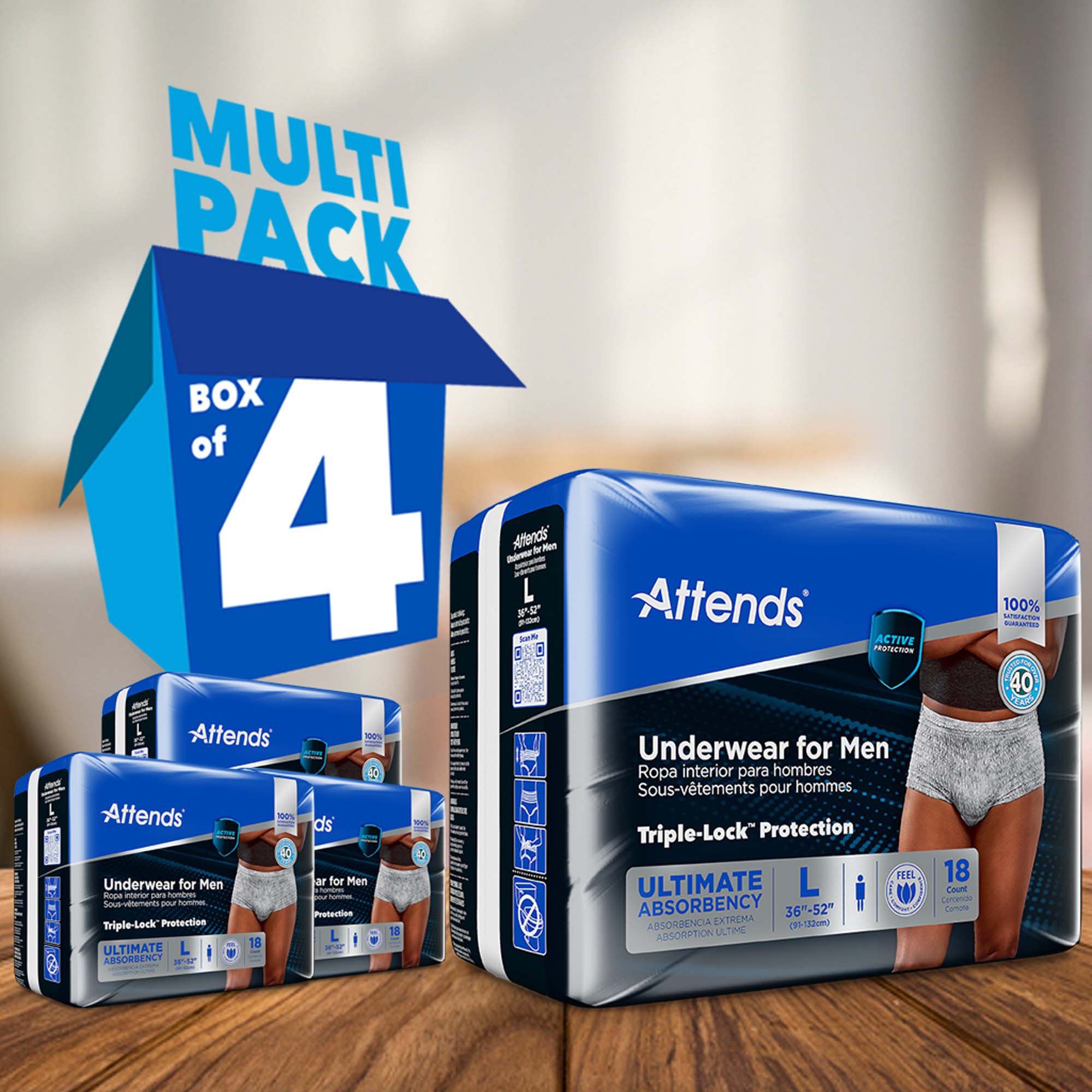 Attends® Discreet Men's Underwear, Level 5, Large - Image 9