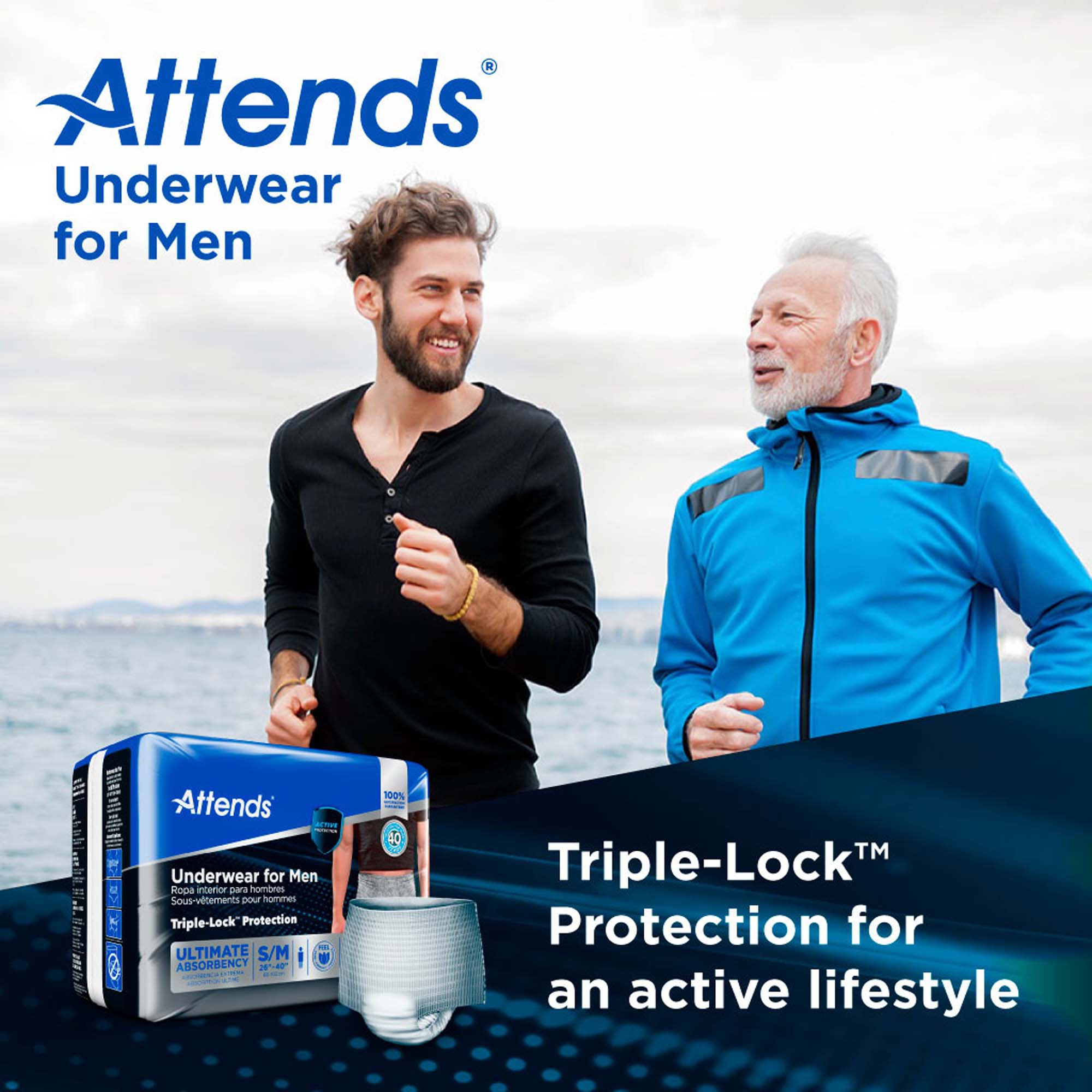 Attends® Discreet Men's Underwear, Level 5, Small / Medium - Image 7