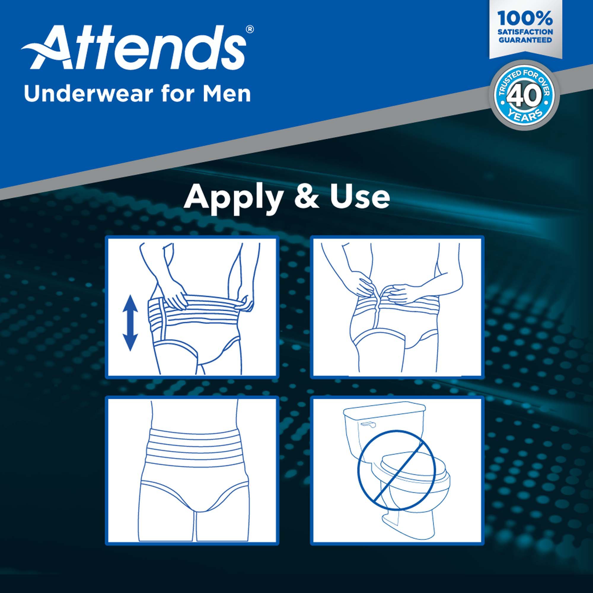 Attends® Discreet Men's Underwear, Level 5, Small / Medium - Image 6