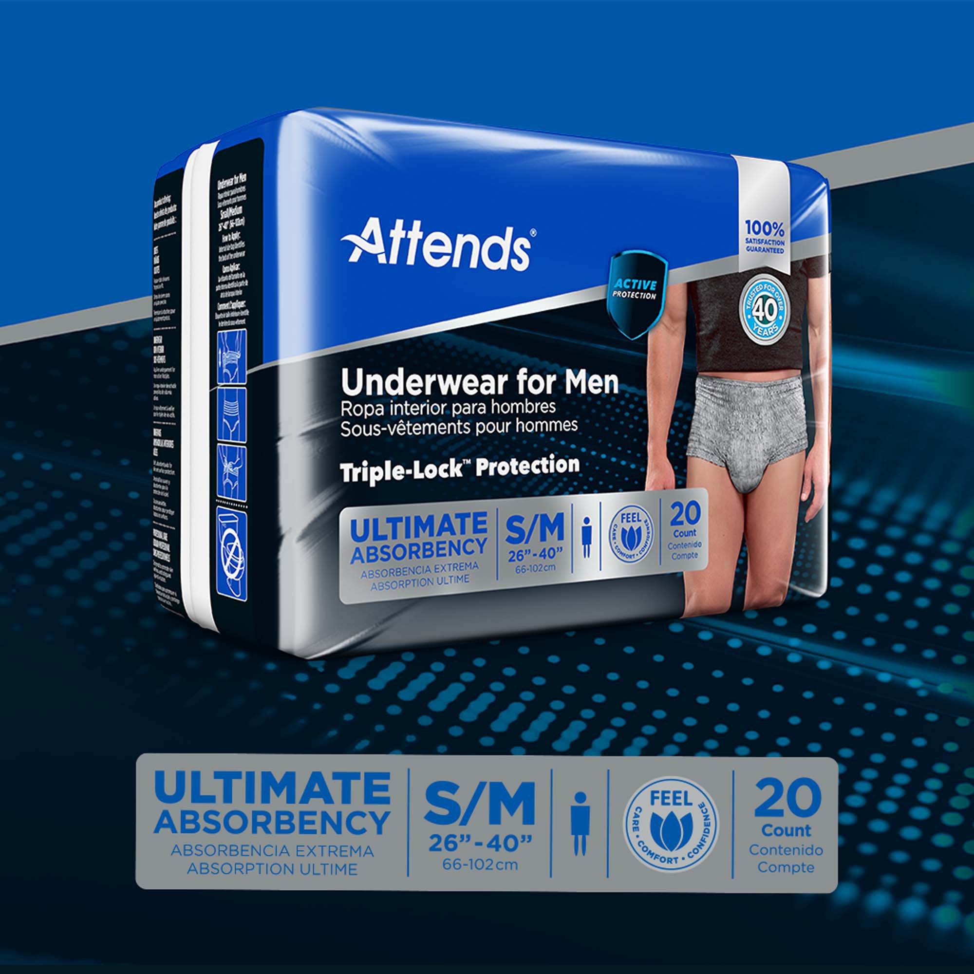Attends® Discreet Men's Underwear, Level 5, Small / Medium - Image 10