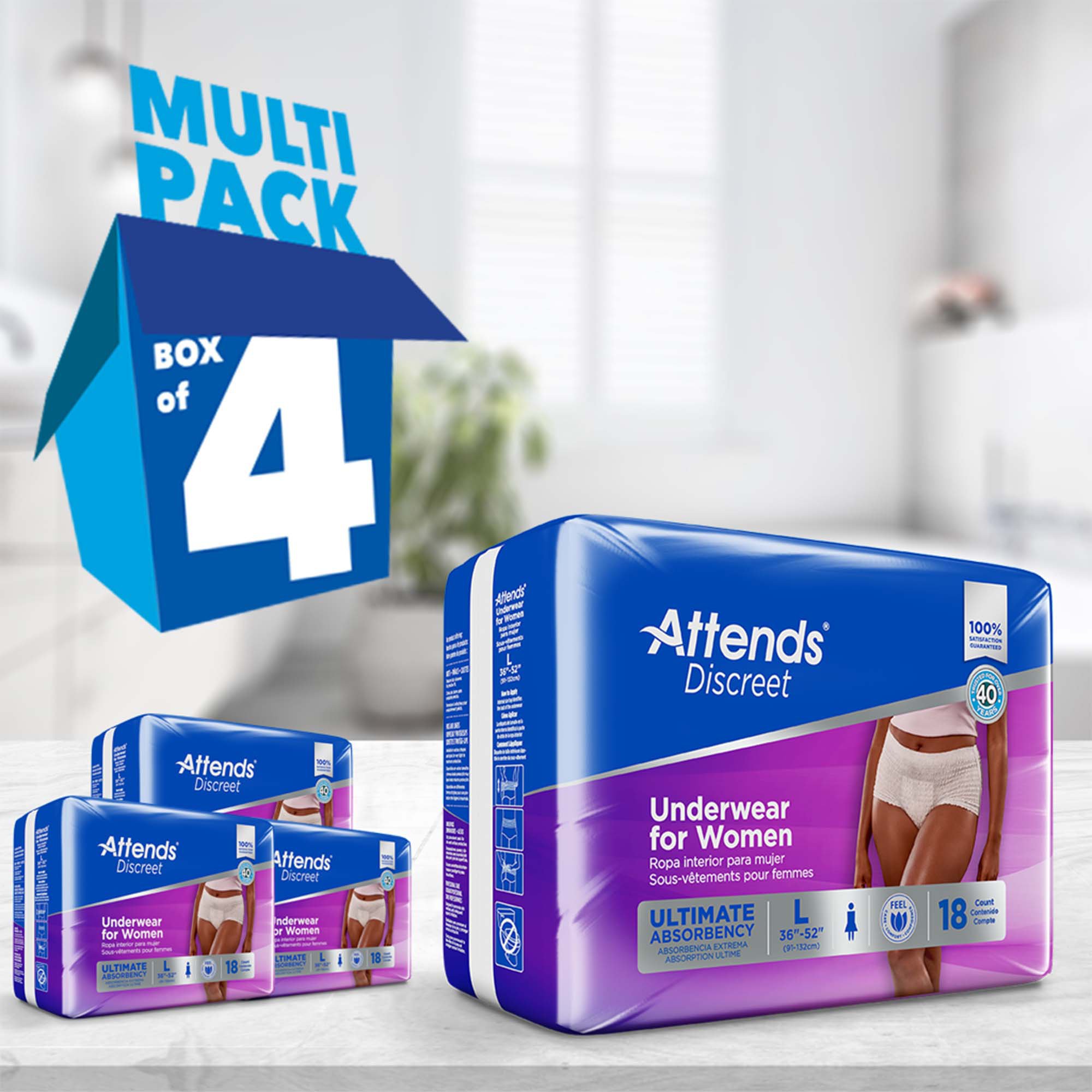 Attends® Discreet Women's Underwear, Level 5, Large - Image 10