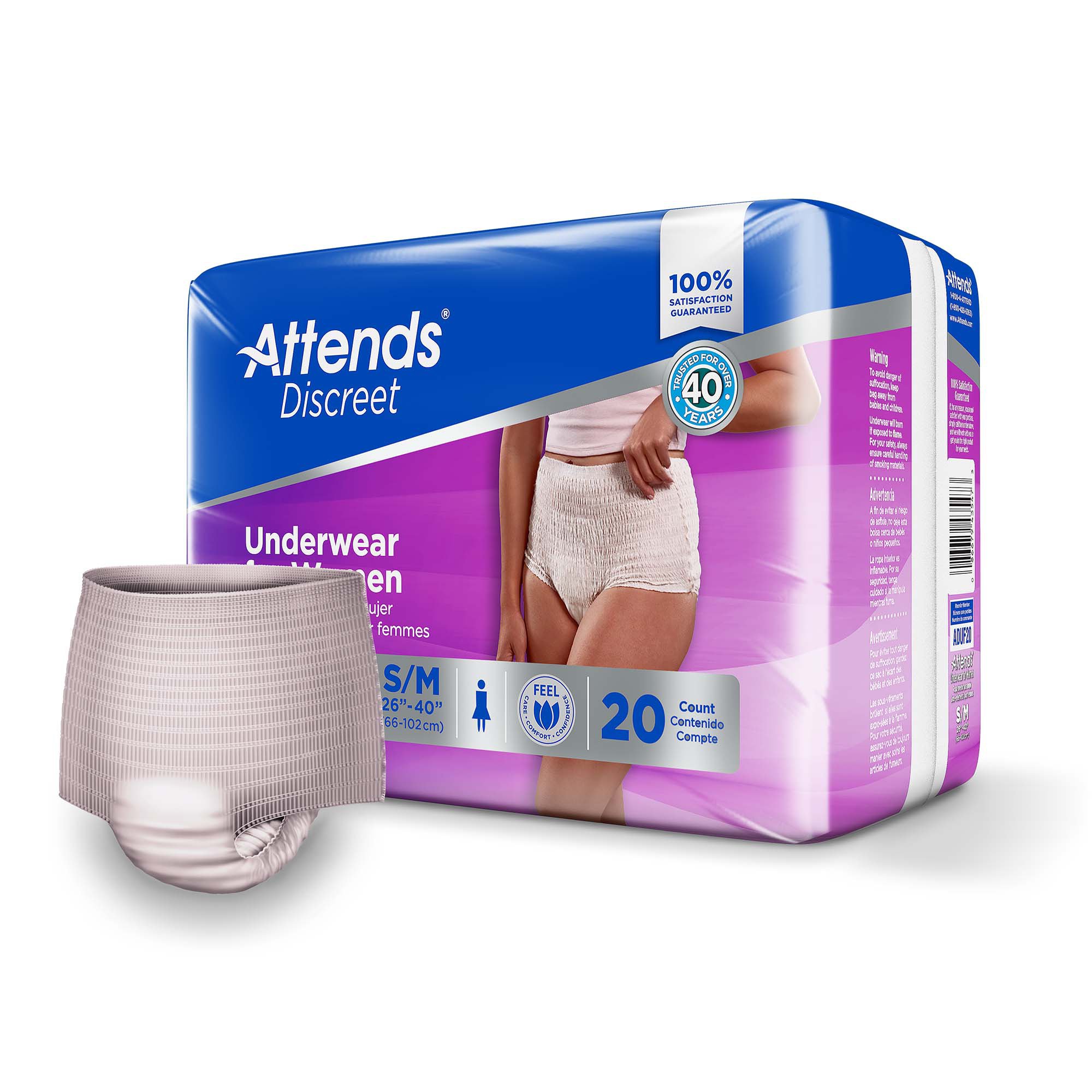 Attends® Discreet Women's Underwear, Level 5, Medium - Image 2
