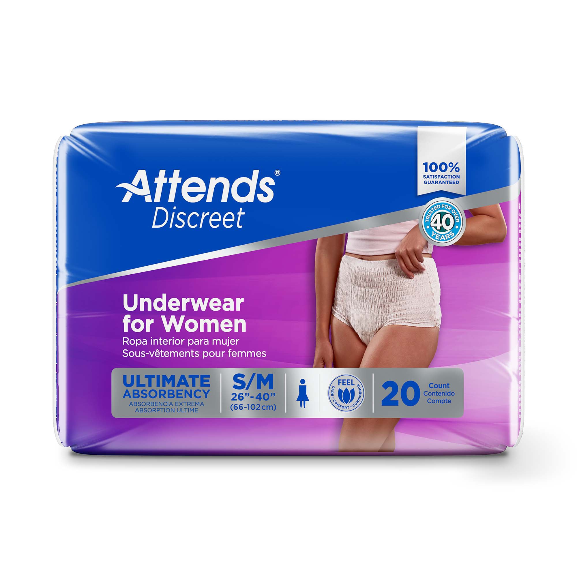 Attends® Discreet Women's Underwear, Level 5, Medium - Image 3