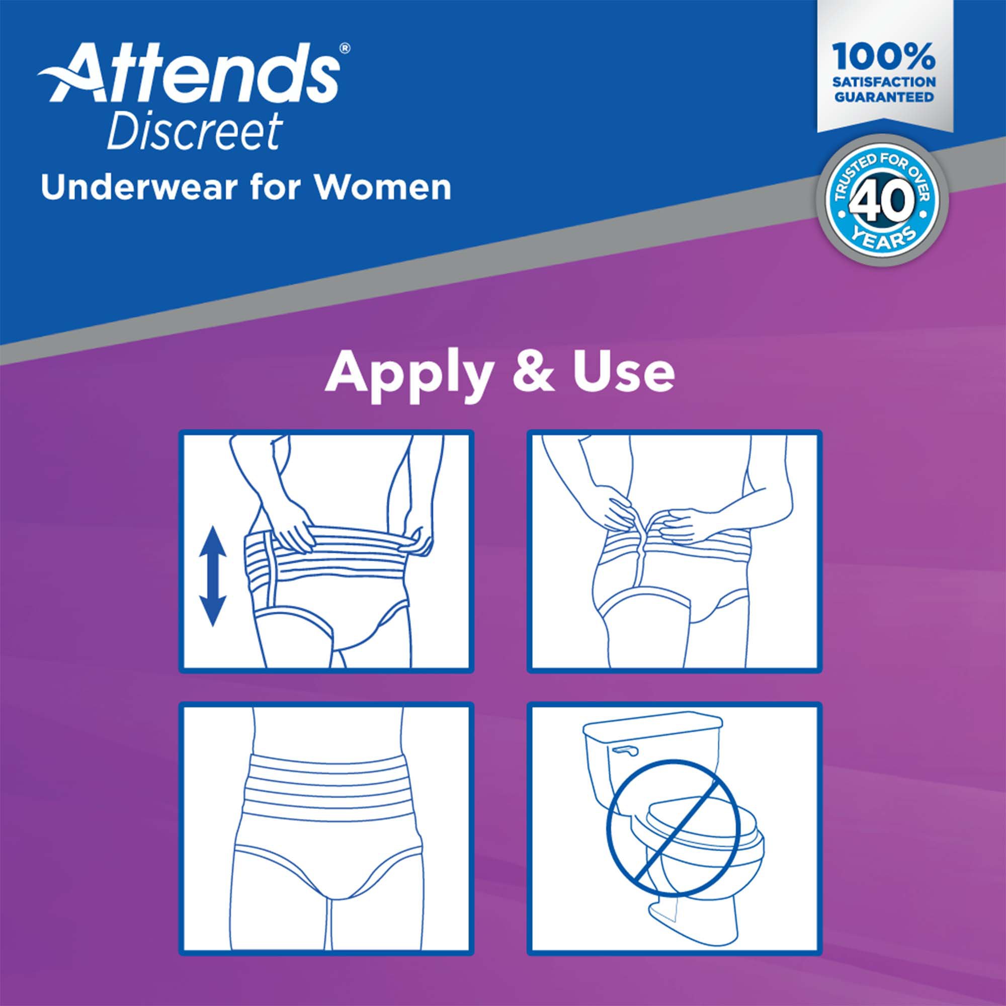 Attends® Discreet Women's Underwear, Level 5, Medium - Image 6