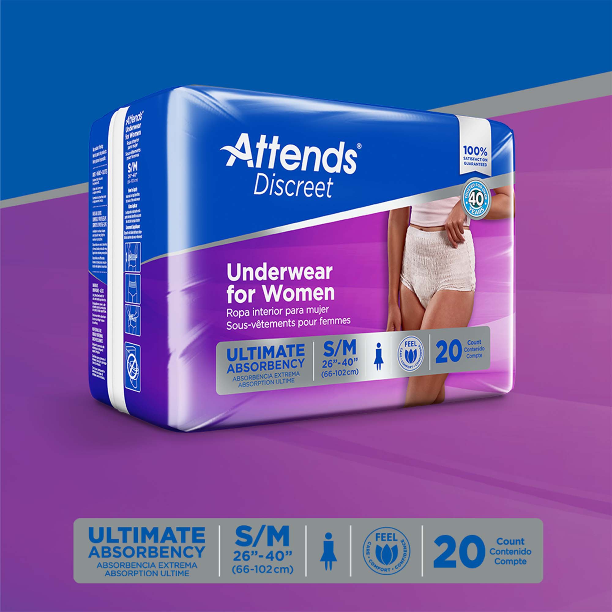 Attends® Discreet Women's Underwear, Level 5, Medium - Image 7