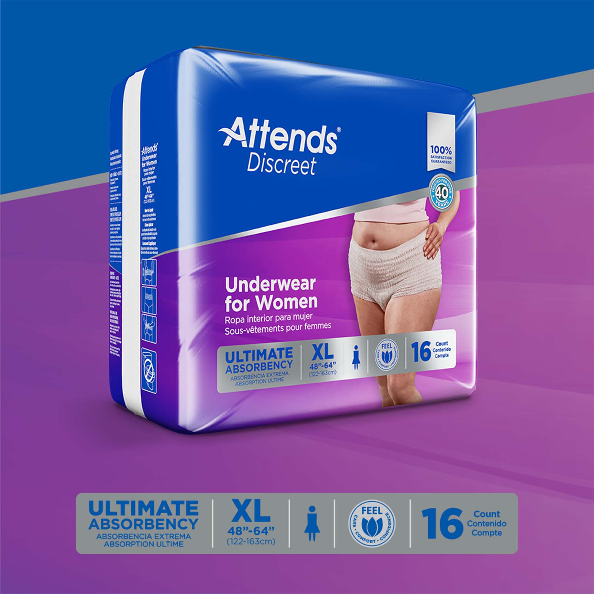 Attends® Discreet Women's Underwear, Level 5, X-Large - Image 7