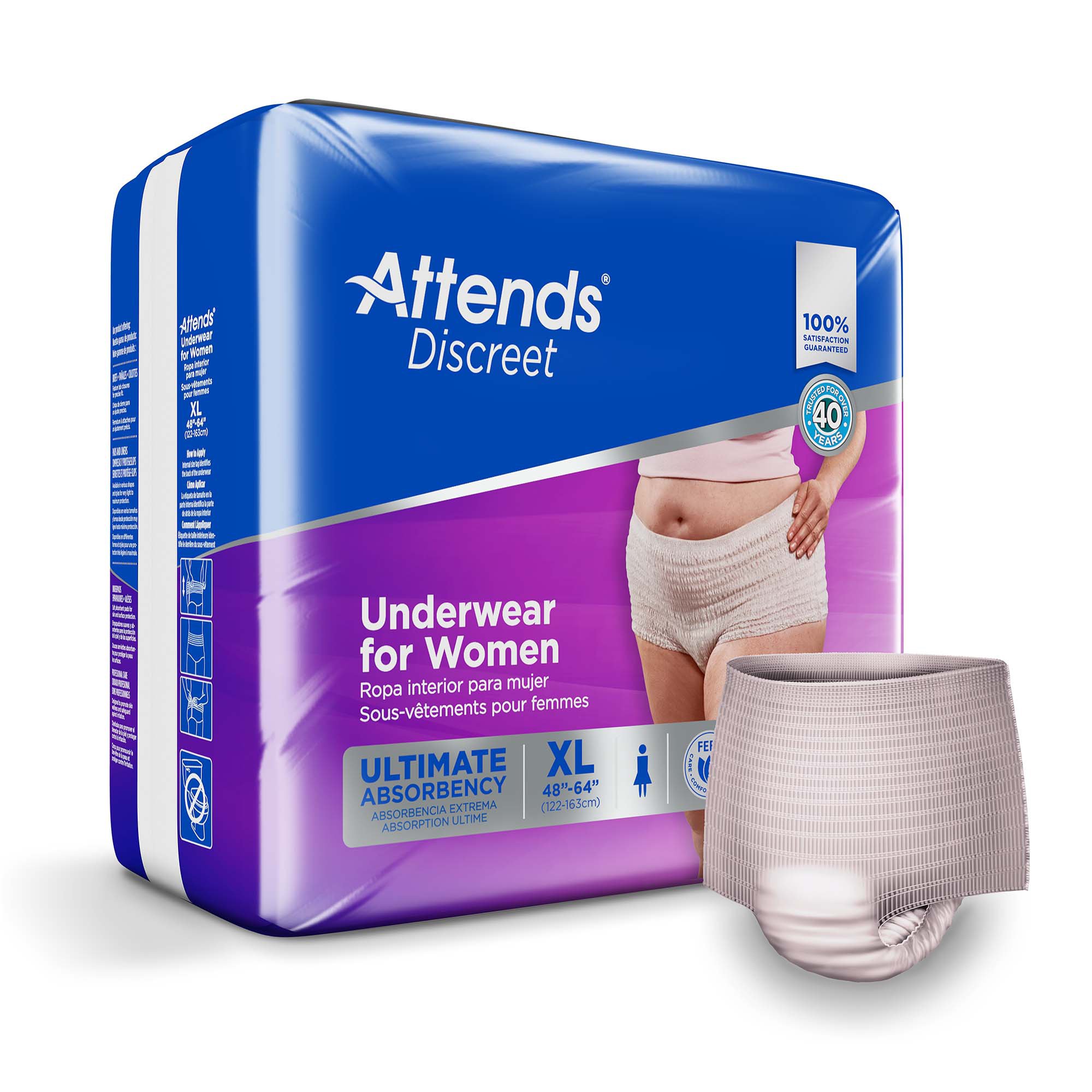 Attends® Discreet Women's Underwear, Level 5, X-Large